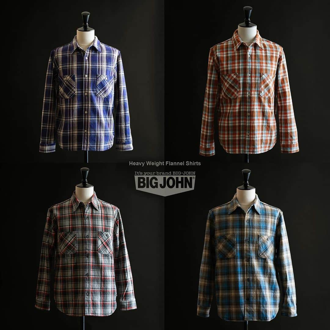 BIG JOHNのインスタグラム：「BIG JOHN Heavy Weight Flannel  BIG JOHNの人気定番、ヘビーウェイトフランネルシャツに新しいカラーが追加されました。  フランネルの伝統的な産地、新潟県でオリジナル生地を開発。 ゆっくりと時間をかけて織り上げられた、厚く、肌触りの良いBIG JOHN究極のフランネルシャツです。  matsu  @bigjohnjeans  @bigjohnshop  @bigjohntokyo  @bigjohnosaka  #bigjohn #bigjohnjeans #ビッグジョン #okayama #kurashiki #kojima #ジーンズ #デニム #denim #fashion #ootd #jeans #love #madeinjapan #flannelshirt  #japan  #model #国産 #アメカジ  #ブーツカット  #クラボウ #伝統 #革新#育てるジーンズ#新潟  #新潟県 #アメカジ男子#ボタン」