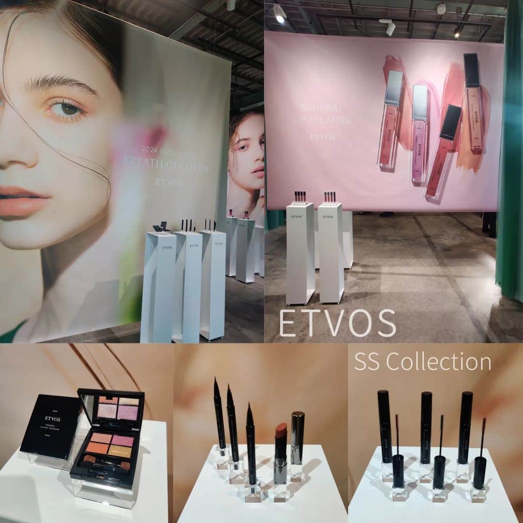 船山葵のインスタグラム：「ETVOS 2024春夏コレクションの発表会へ。春のちょっとあたたかくなってきてなぁと思う瞬間とか、植物の新芽🌱が出てくる瞬間とか、本当に大好きで。今回のコレクションはそんな瞬間を、まるでコスメの色に落とし込んだような気がしていて、わたし的にはとてもタイプ！　2024年1月5日にすべて数量限定で発売されます。  テーマは“BREATH OF COLOR”🕊 春の色、音、空気といった「色の息吹」を表現したコスメたち。    アイシャドウは、春の花々を取り囲む空気感とか、陽の光、あたたかな大地をイメージ。イノセントブルーム、ほんとにかわいい…。。 パレット左上は角度を変えると表情が変わるような、キラキラがずっと楽しめるようなピンクベージュ。春の花々をかんじられるのが、右上のパープルピンクと左下のマット質感なオレンジ。そして地層をイメージした、グリッターゴールドの4色◎    次におすすめしたいのは、アイライナー。 結論、ものすごく描きやすい！「炭インク」が特徴で色素沈着しにくく、やわらかい質感と発色です。  　   リーフグリーン：スモーキーグリーン。目元を適度に締めつつも濃くなりすぎない。その日の気分によって下まぶたの際にもラインを引きたい日もあるのだけれど、これなら、濃くならないしおすすめです◎   　 ジンジャーオレンジ：ほんのり抜け感もあるオレンジベージュ。目を大きく見せるために目元を締める、という効果は、色的にはちょっと薄いけれども、ブラウンアイシャドウと調和しやすい色。    アメジストプラム：プラムカラー。アイシャドウやマスカラは脇役でアイライナーを主役にしてちょっとキリリとした目元にしたいときにいいと思います  マスカラは、まつ毛の産毛までキャッチしてくれるようなブラシ。 モスグリーン：スモーキーグリーン（1番おすすめしたい色） アンバーオレンジ：華やかなレンガ色 モーブプラム：ほんのり甘いパープル     リップ（ミネラルシアーマットルージュ）は、メープルシナモン。イエローのスパイスを溶け込ませた、柔らかいオレンジブラウン。セミマットな質感によってちょっと甘さがありつつも、重ね塗りをするにつれてどんどん色の濃さが増して、大人っぽい印象にも仕上げられる。  今回一部、いただいたコスメもあるので、後日レビューしたいと思います🌸  #エトヴォス新作#エトヴォス春夏2024#ミネラルシアーマットルージュ#ミネラルシアーマットルージュメープルシナモン#ミネラルクラッシィシャドー#ミネラルクラッシィシャドーイノセントブルーム#ミネラルスムースリキッドアイライナー#ミネラルニュアンスカラーマスカラ#コスメ#美容#メイク @etvos.jp」