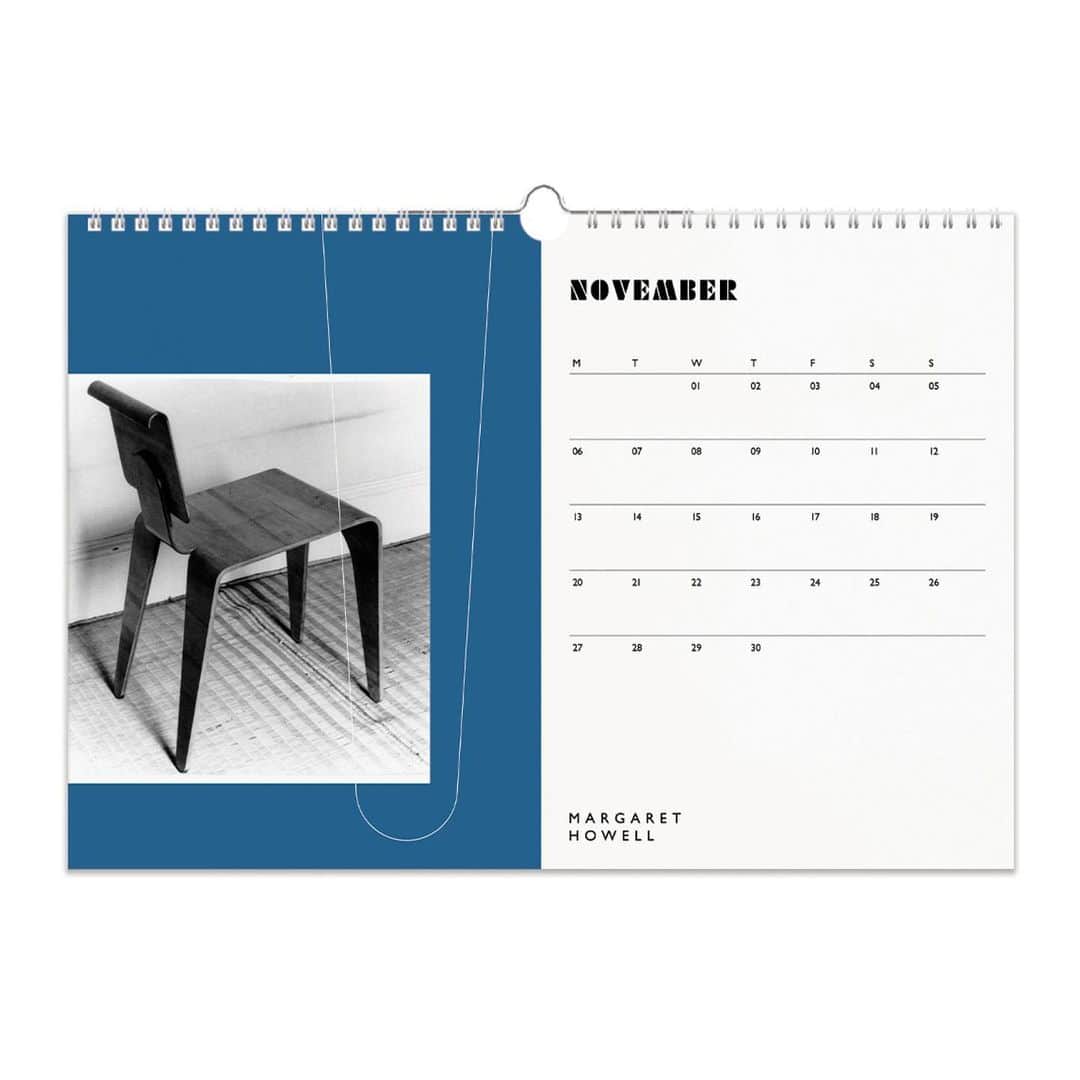 Margaret Howellのインスタグラム：「Isokon Plywood Furniture 1934 - 1963 Calendar 2023 November   1st version  of Isokon Dining Chair Marcel Breuer 1936  Image courtesy of  University of East Anglia Pritchard Papers   #MargaretHowell #MargaretHowell2023」