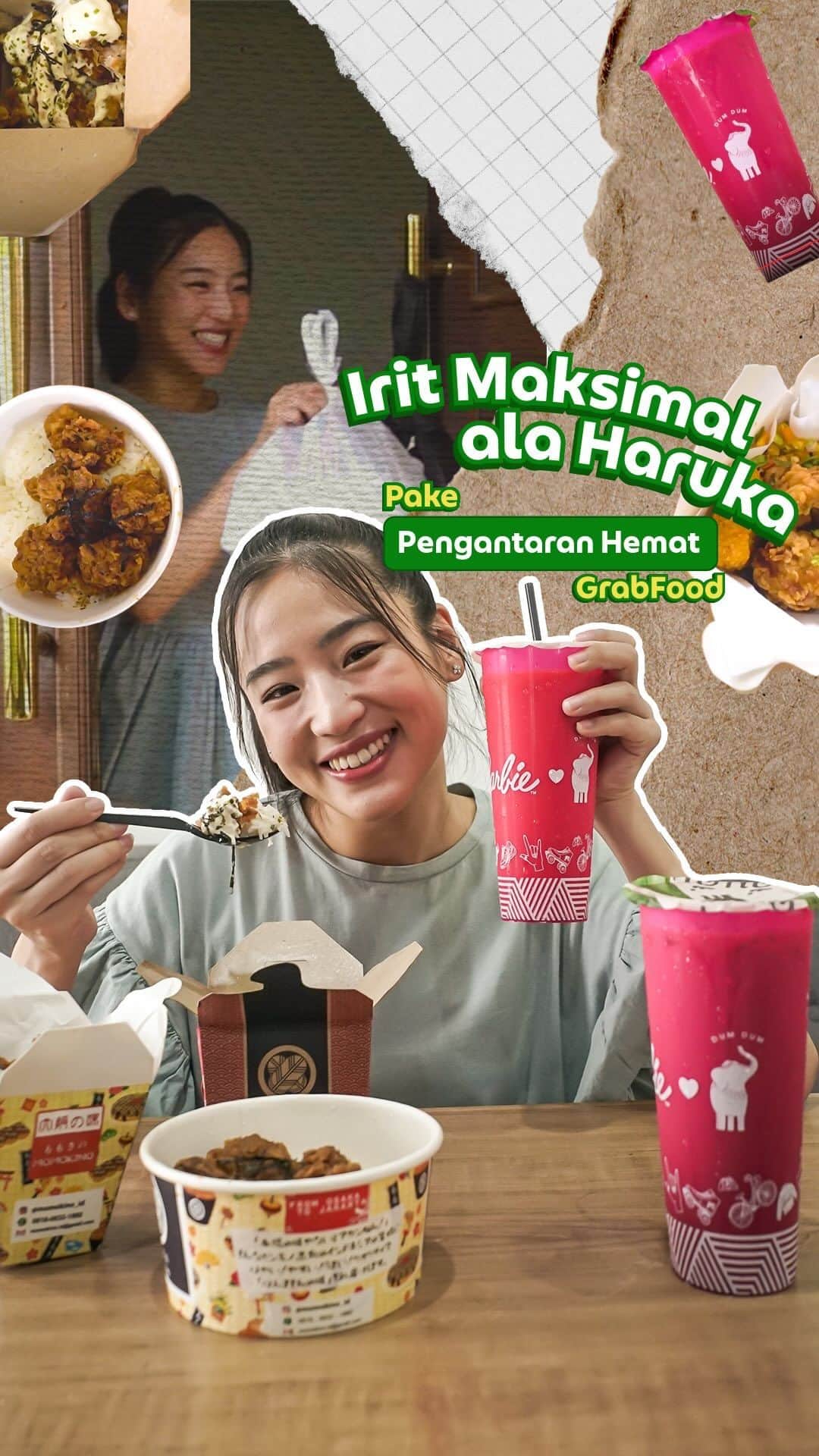 仲川遥香のインスタグラム：「Ini dia life hacks aku, biar bisa maksimalin hemat! Cuma pesen #BebasSeenaknya pakai Pengantaran Hemat di @grabfoodid ! The best!   Gimana cara kalian supaya makan lebih hemat?」