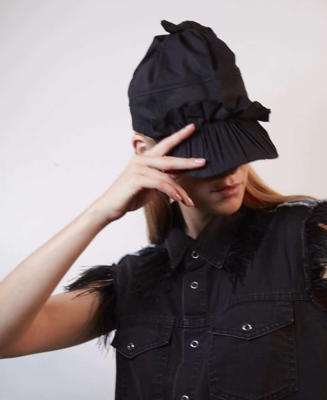 バーンストックスピアーズのインスタグラム：「This lovely cap!  Thrills and frills!  Hand made in our East London studio. Photo @ryn_errrr」