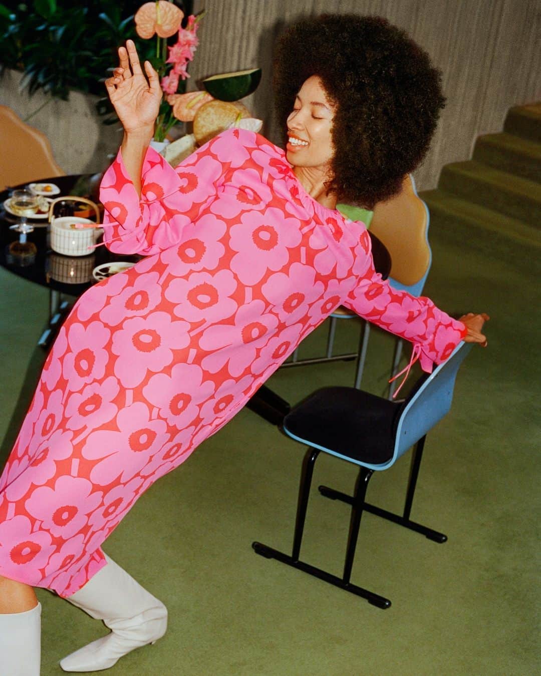 マリメッコのインスタグラム：「How do you dress for the party season? A bold dress? Fabulous co-ords? What about an intuitive medley of prints and textures? So many possibilities!   Discover our party edit at marimekko.com. Tap the link in bio.   #marimekko #holiday」