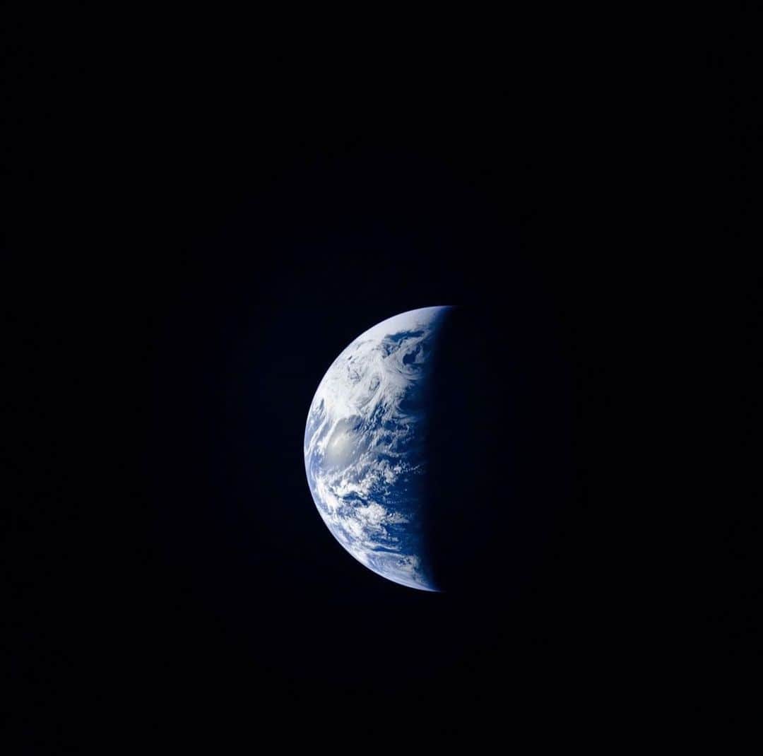 T.O.Pのインスタグラム：「May 21, 1969: Earth during trans-Earth coast of Apollo 10. The dress rehearsal for the Apollo 11 landing mission is completed」