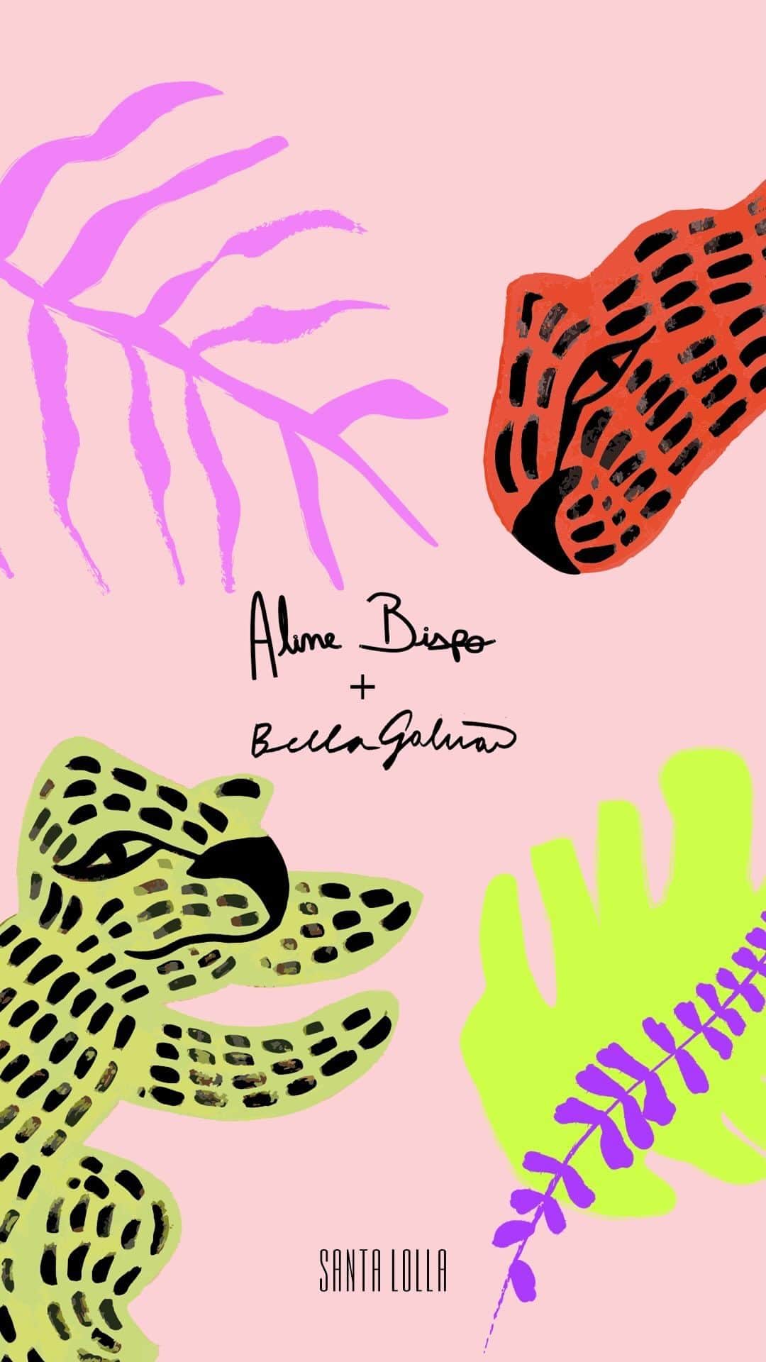 Santa Lollaのインスタグラム：「O Alto Verão Santa Lolla chega com uma collab especial que transborda arte, protagonismo feminino e brasilidade. As artistas brasileiras @aalinebispo e @isabellagalvao assinam a coleção cápsula que carrega, além de seus nomes, os essentials para um verão inspirador e muito colorido. Aperte o play! #santalolla #santalollaverao24 #CollabArtistasSL」