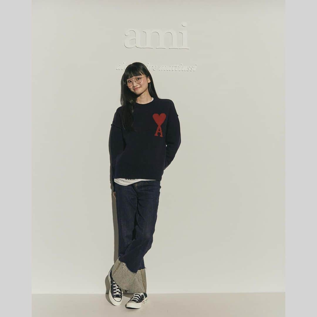 月山京香さんのインスタグラム写真 - (月山京香Instagram)「. ami paris 23FW❤️ ネイビーニットはカジュアルコーデにもマッチしてお気に入り！  @amiparis  #pr #AmiFW23 #amiparis」11月1日 22時10分 - i_am_kyoka_yade