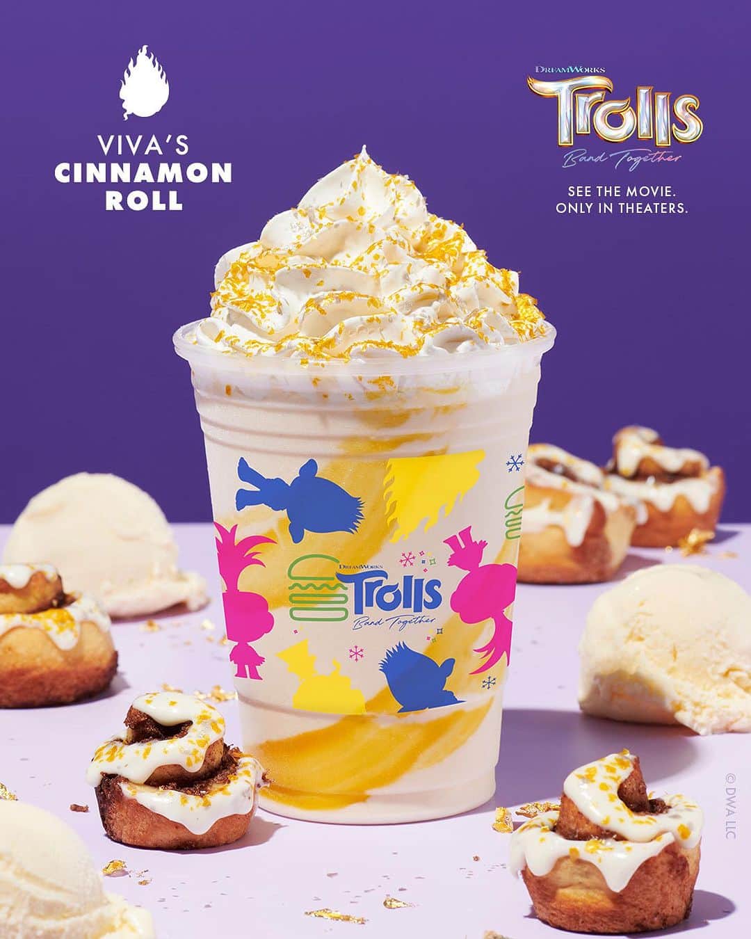 SHAKE SHACKのインスタグラム：「Ready for an adventure? We’ve got three new shakes inspired by the new DreamWorks Animation feature film, Trolls Band Together! We’re excited to introduce…    Viva’s Cinnamon Roll Shake Hand-spun cinnamon roll frozen custard, swirled with gold frosting, topped with whipped cream and gold confetti.     Branch’s Chocolate Peppermint Shake  Hand-spun vanilla and chocolate frozen custard, mixed with mint fudge, topped with whipped cream and mint candy crunch.   Poppy’s Sugar Cookie Shake Hand-spun sugar cookie frozen custard, mixed with cookie dough pop candy, topped with whipped cream and cotton candy.    See #TrollsBandTogether only in theaters November 17!」
