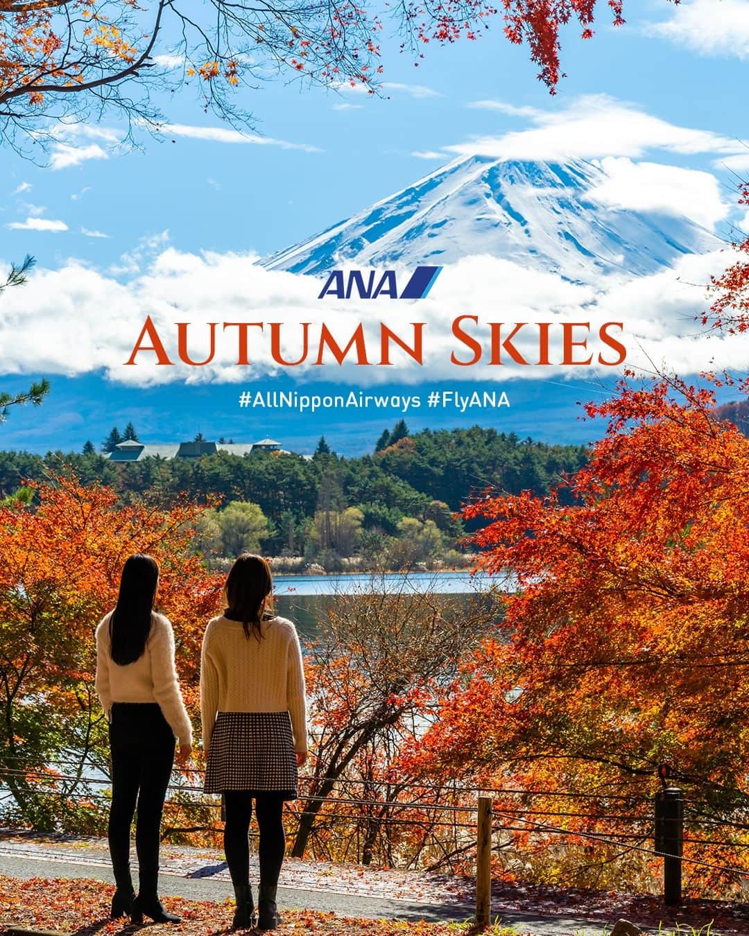 All Nippon Airwaysのインスタグラム：「This koyo season Watch crunchy, red #autumn leaves Bring life to Japan   We’d love to see you witnessing #koyo beauty in person. Tag your pictures and reels using #AllNipponAirways or #FlyANA for a chance to be featured.」