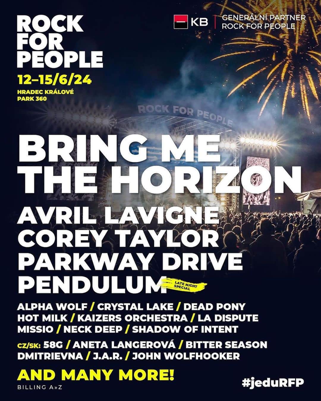のインスタグラム：「Czech Republic! Very stoked to join this awesome lineup at @rockforpeople next June. Get tickets and details now at rockforpeople.cz」