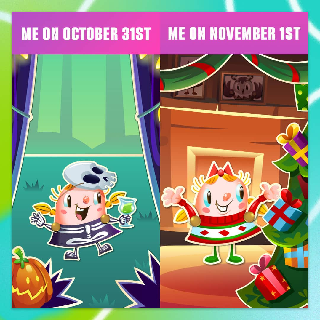 Candy Crushさんのインスタグラム写真 - (Candy CrushInstagram)「time to break out those ugly holiday sweaters! ✨🎄」11月1日 23時00分 - candycrushsaga