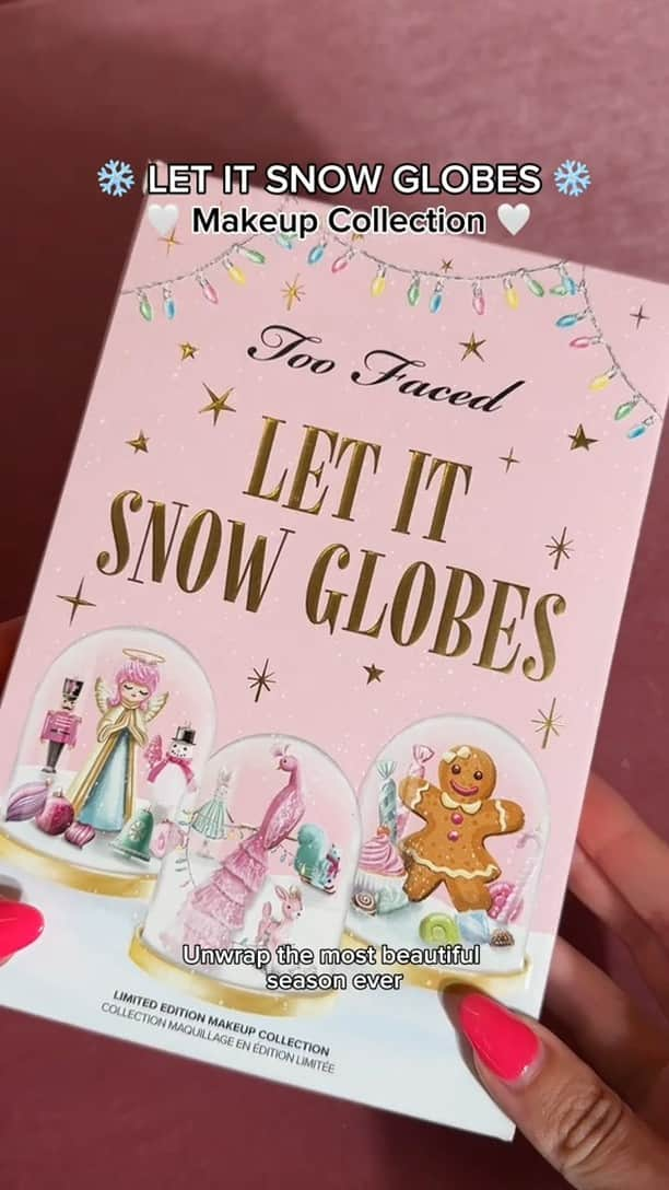 Too Facedのインスタグラム：「✨ Unwrap the most beautiful season ever with the most giftable and glamorous globes ever! Our Let It Snow Globes Three-Piece Palette Gift Set is available now on toofaced.com! Tap to shop! 🎄💖 #toofaced #makeup #beauty」