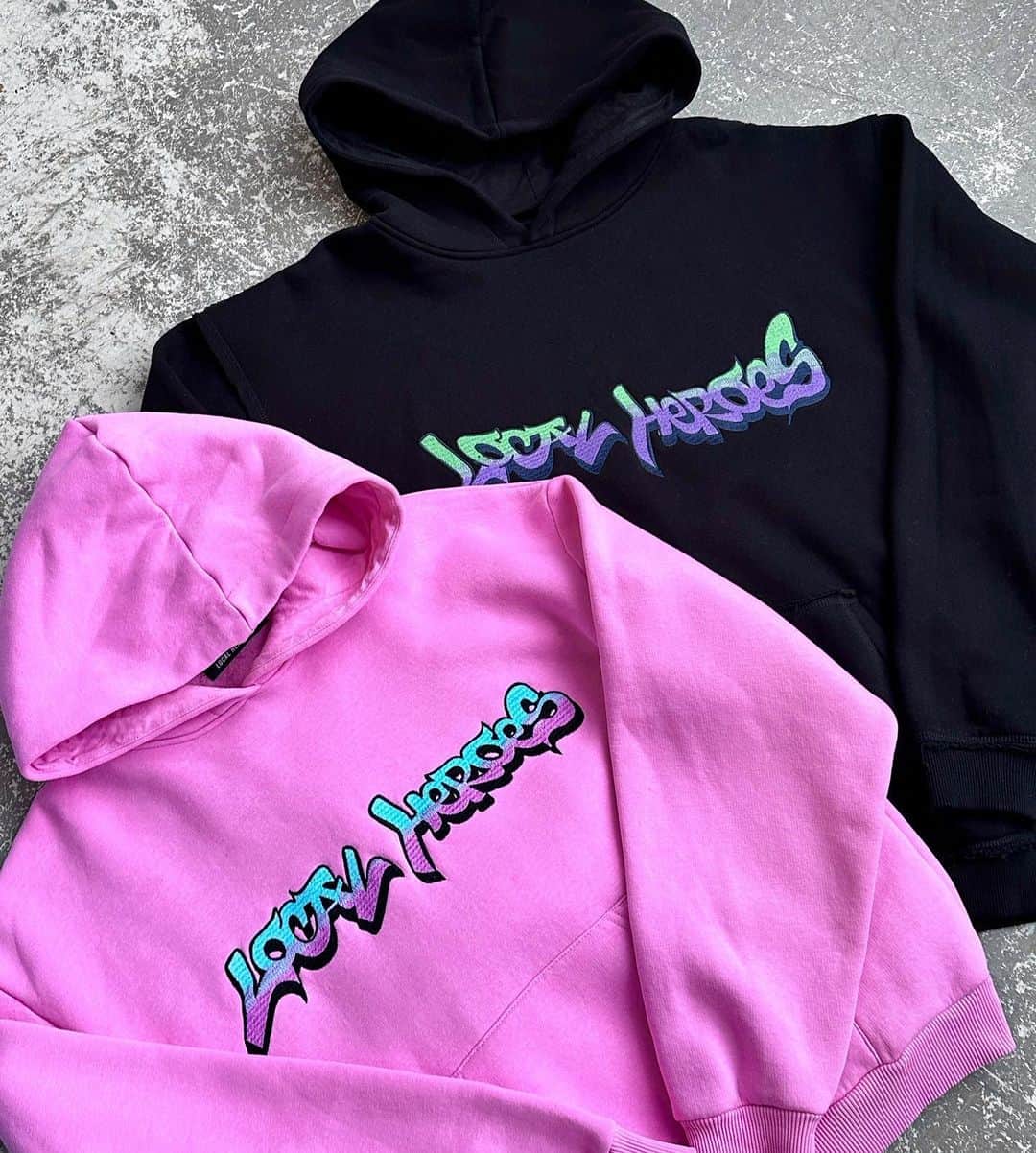 LOCAL HEROESのインスタグラム：「can we say it's kind of masterpiece? 💗🖤 (it was only rhetori question) / SUGA SUGA Sweatset & Men's Hoodie」