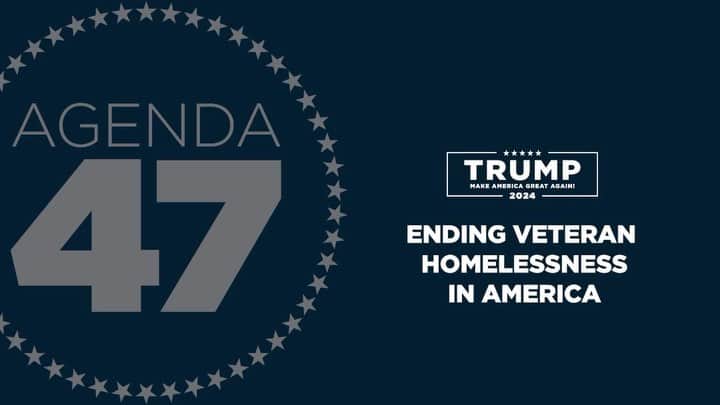 ドナルド・トランプのインスタグラム：「Ending Veteran Homelessness in America.」
