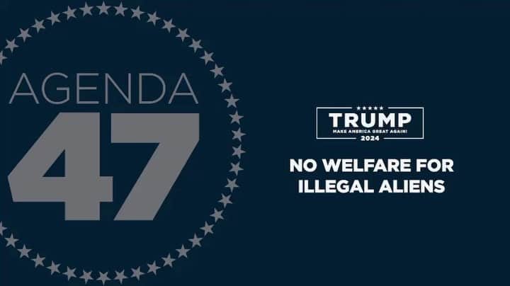 ドナルド・トランプのインスタグラム：「No Welfare for Illegal Aliens.」