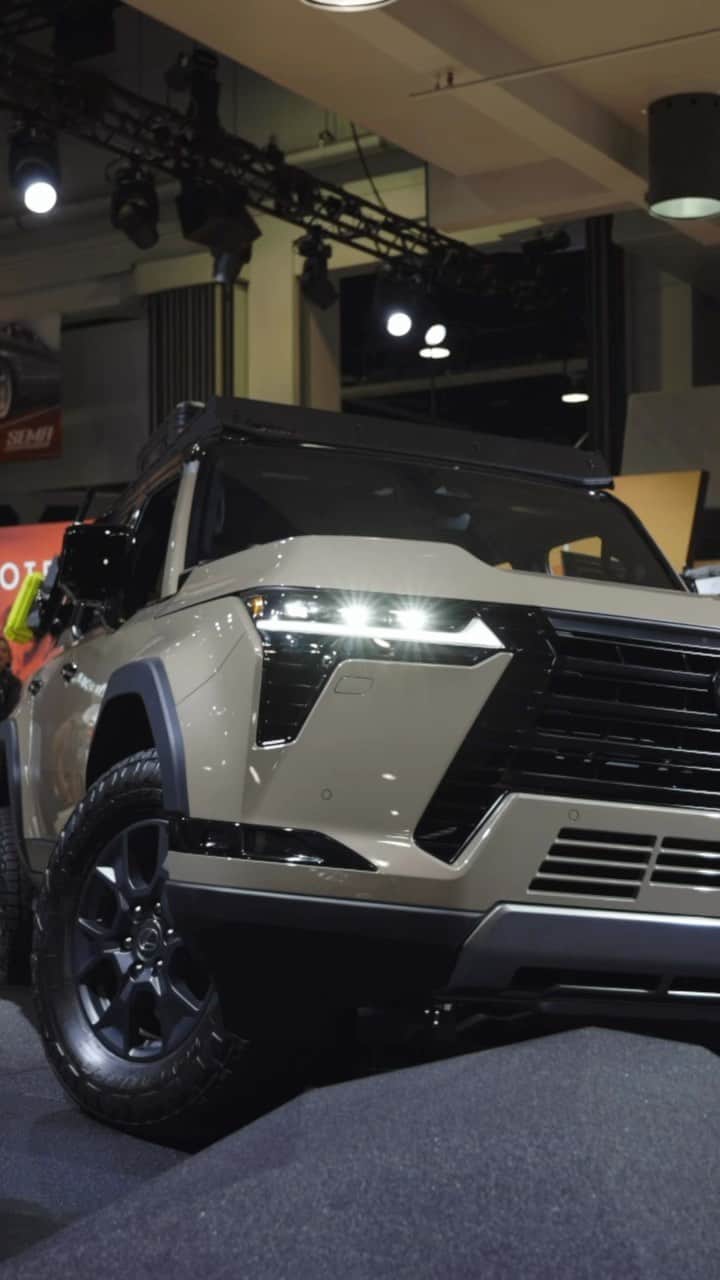 Lexus USAのインスタグラム：「The temptation to climb the ladder… What are some overlanding essentials you’d take with with you in the all-new #LexusGX Overtrail+? #SEMA2023 #LexusSEMA」