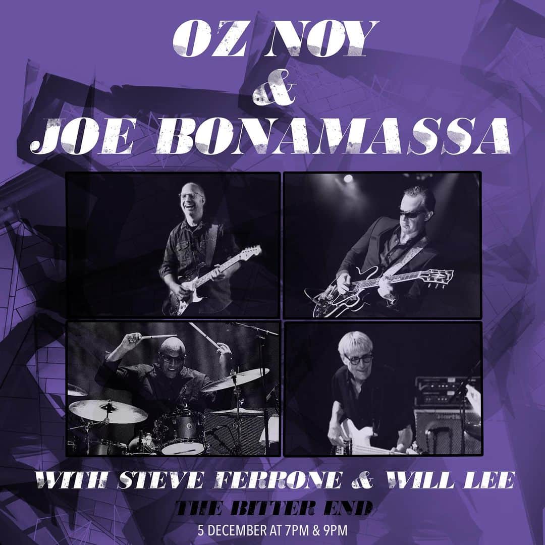 ウィル・リーのインスタグラム：「Tickets for our December 5th shows at The Bitter End are flying off the shelves, but I wanted to give you all a shot at what's left! Grab your tickets now before they're all gone!  🎟️ are available at the link in my bio.  Don't miss out on this incredible night of music with Oz Noy, Joe Bonamassa, Steve Ferrone, and yours truly. See you there! 🎶🎸  #LiveMusic #NYC #WillLee」