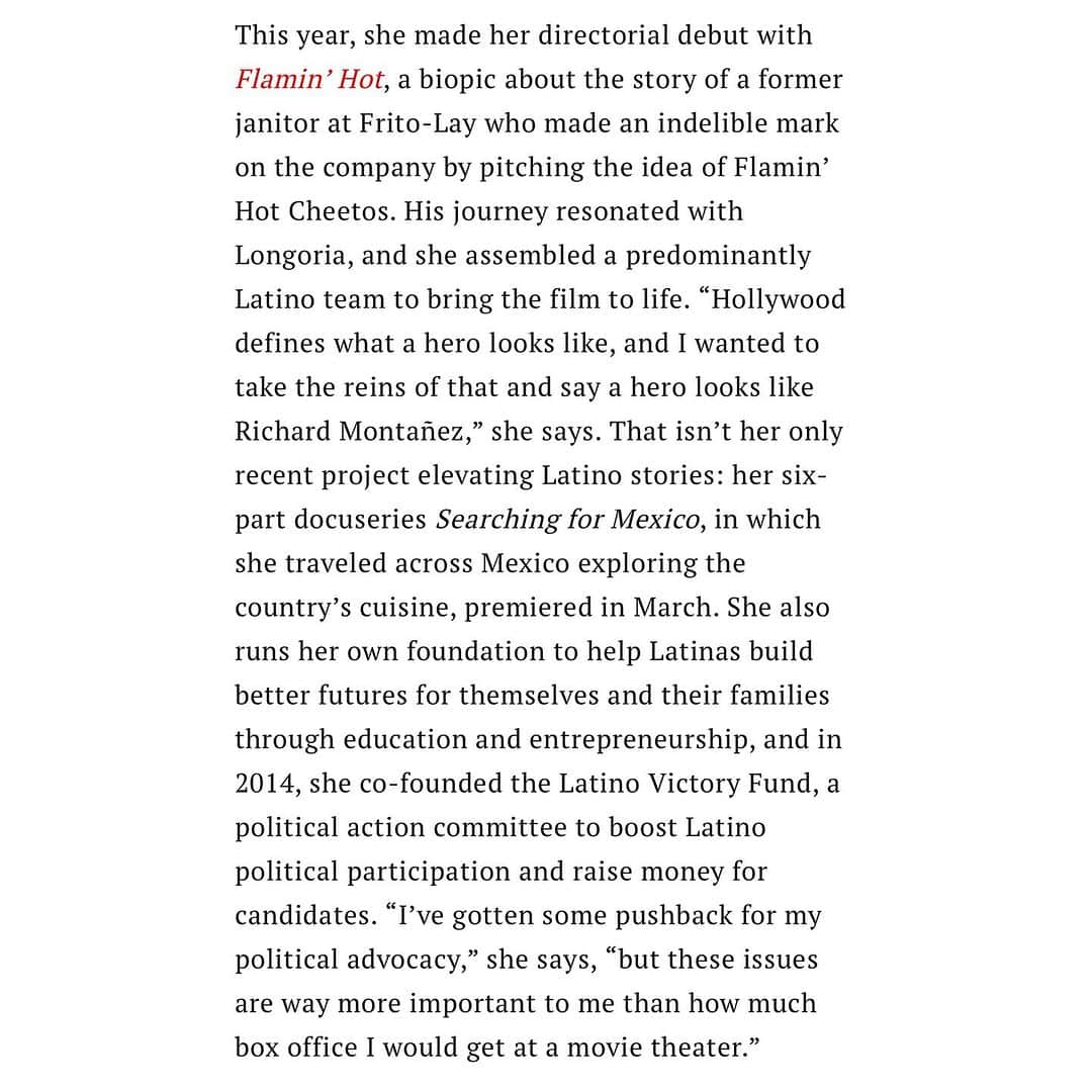 エヴァ・ロンゴリアさんのインスタグラム写真 - (エヴァ・ロンゴリアInstagram)「Thank you @time for including me among other Latino leaders and visionaries ⭐️ Constantly inspired and motivated to keep doing the work 💪🏽」11月2日 4時53分 - evalongoria