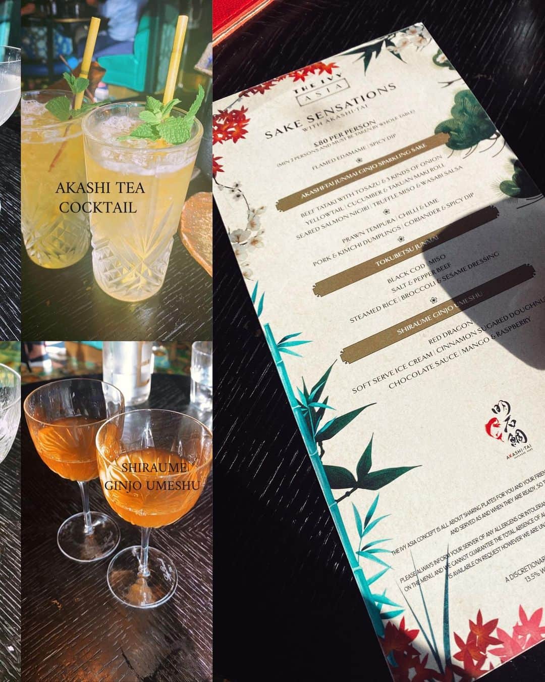 LIKARANAIさんのインスタグラム写真 - (LIKARANAIInstagram)「The Ivy Asia 🌸 We had an amazing SAKE lunch with @theivyasia yesterday 🍶🍱 I was so excited to try some of the new offerings on the menu and they did not disappoint.  We tried the Sake Sensations Menu, It’s a fantastic experience menu paired with three glasses of sake, that really bring out the flavours!  𓏊 AKASHI-TAIJUNMAI GINJO SPARKLING SAKE Starters: Beef tataki, yellowtail, cucumber & takins maki roll, seared salmon nigiri, prawn tempura, pork & kimchi dumplings   𓏊 TOKUBETSU JUNMA Mains: Black cod miso, salt & pepper beef, broccoli w/ steamed rice  𓏊 SHIRAUME GINJO UMESHU Red Dragon Dessert: Soft serve ice cream, cinnamon sugared doughnuts w/ chocolate sauce, mango & raspberry  They were all incredible but this sugared doughnuts was heavenly! I can’t go to The Ivy Asia and not have the dessert platter 🤤 The starters were delicious, and the Black cod miso was my fave dish, it was sublime!  Definitely a restaurant to book for a special occasion/ birthdays if you just want to treat yourself! Great quality food with exceptional service. Go check out @theivyasia   *ᴘʀ ɪɴᴠɪᴛᴇ  #TheIvyAsia #TheIvyAsiaGuildford #SakeSensations   。 。 。 。 。 。  #guildford #surrey #londonfoodscene #food #sake #londonfoodspots #londonfoodgram #japanesecuisine #london #visitlondon #londontravel #explorelondon #discoverlondon #england #uk #londoncitylife #beautifulengland #likeforlikes #shoutout #girlstravel #コメント返し  #写真好きな人と繋がりたい #おはようございます」11月2日 7時03分 - likaran