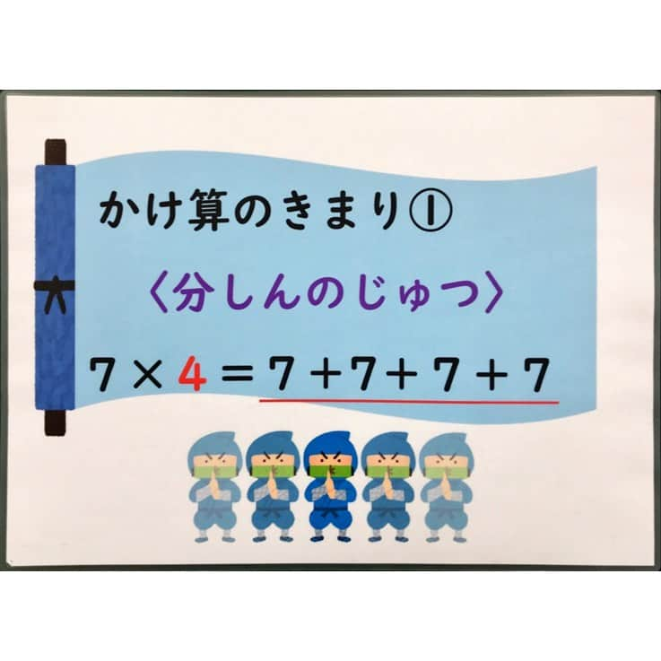 授業準備ならフォレスタネットさんのインスタグラム写真 - (授業準備ならフォレスタネットInstagram)「忍法‼︎かけ算のきまり . 今回は【ばんちゃん先生】のご投稿です。  -------------------- フォレスタネットhttps://foresta.education （授業準備のための指導案・実践例ダウンロードサイト）で 公開中のコンテンツの一部をご紹介！ --------------------  ３年生の算数、かけ算の学習で使った教材です。  中学年に上がり、子どもたちは自分の考えや友だちの考えをノートに書くことが多くなりました。そんな中、まだ何から書いてよいのか不安な子どもたちに、考えることをもっと身近に楽しく感じてほしく、九九のきまりを『忍法の術』にしてみました⭐︎  子どもたちはこれを見て、やる気UP‼︎  同じ問題でも「すべての術で解いてみたい！」と意欲的になったり、「私は、まず入れかわりの術でかけられる数とかける数を入れかえ、さらに前分けの術を使って計算しました！」と自信満々に発表したりするなど、みんなで『おぉ〜！！』と、、、、、、、、 . 実践詳細は、 https://foresta.education にご登録後「ばんちゃん 」で先生検索🔍  👇登録されている方はこちらから https://foresta.education/lp/a/lBj_bk . #フォレスタネット にはすぐに使える資料も満載😍 もちろんダウンロード #無料 👍 . 【YouTube解説動画】 フォレスタネット公式YouTubeチャンネル 「授業準備TV_by フォレスタネット」では、 毎日この時期役立つ動画を配信中！ 配信の励みになりますので、ぜひ チャンネル登録、お願いします！ . #初任 #教師 #教諭 #教員 #先生 #小学校 #小学校の先生 #先生のたまご #教員採用試験 #教採 #教育実習 #先生になりたい #算数 #かけ算 #乗法 #九九 #九九のきまり #教室 #教材 #掲示 #掲示物 #忍法の術 #考える力 #小学校3年生 #小学3年生 #小学三年生 #小学校学年共通 #小学校全学年」11月2日 18時00分 - forestanet