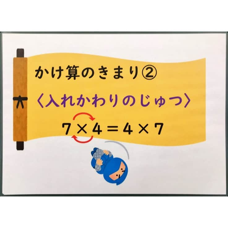 授業準備ならフォレスタネットさんのインスタグラム写真 - (授業準備ならフォレスタネットInstagram)「忍法‼︎かけ算のきまり . 今回は【ばんちゃん先生】のご投稿です。  -------------------- フォレスタネットhttps://foresta.education （授業準備のための指導案・実践例ダウンロードサイト）で 公開中のコンテンツの一部をご紹介！ --------------------  ３年生の算数、かけ算の学習で使った教材です。  中学年に上がり、子どもたちは自分の考えや友だちの考えをノートに書くことが多くなりました。そんな中、まだ何から書いてよいのか不安な子どもたちに、考えることをもっと身近に楽しく感じてほしく、九九のきまりを『忍法の術』にしてみました⭐︎  子どもたちはこれを見て、やる気UP‼︎  同じ問題でも「すべての術で解いてみたい！」と意欲的になったり、「私は、まず入れかわりの術でかけられる数とかける数を入れかえ、さらに前分けの術を使って計算しました！」と自信満々に発表したりするなど、みんなで『おぉ〜！！』と、、、、、、、、 . 実践詳細は、 https://foresta.education にご登録後「ばんちゃん 」で先生検索🔍  👇登録されている方はこちらから https://foresta.education/lp/a/lBj_bk . #フォレスタネット にはすぐに使える資料も満載😍 もちろんダウンロード #無料 👍 . 【YouTube解説動画】 フォレスタネット公式YouTubeチャンネル 「授業準備TV_by フォレスタネット」では、 毎日この時期役立つ動画を配信中！ 配信の励みになりますので、ぜひ チャンネル登録、お願いします！ . #初任 #教師 #教諭 #教員 #先生 #小学校 #小学校の先生 #先生のたまご #教員採用試験 #教採 #教育実習 #先生になりたい #算数 #かけ算 #乗法 #九九 #九九のきまり #教室 #教材 #掲示 #掲示物 #忍法の術 #考える力 #小学校3年生 #小学3年生 #小学三年生 #小学校学年共通 #小学校全学年」11月2日 18時00分 - forestanet