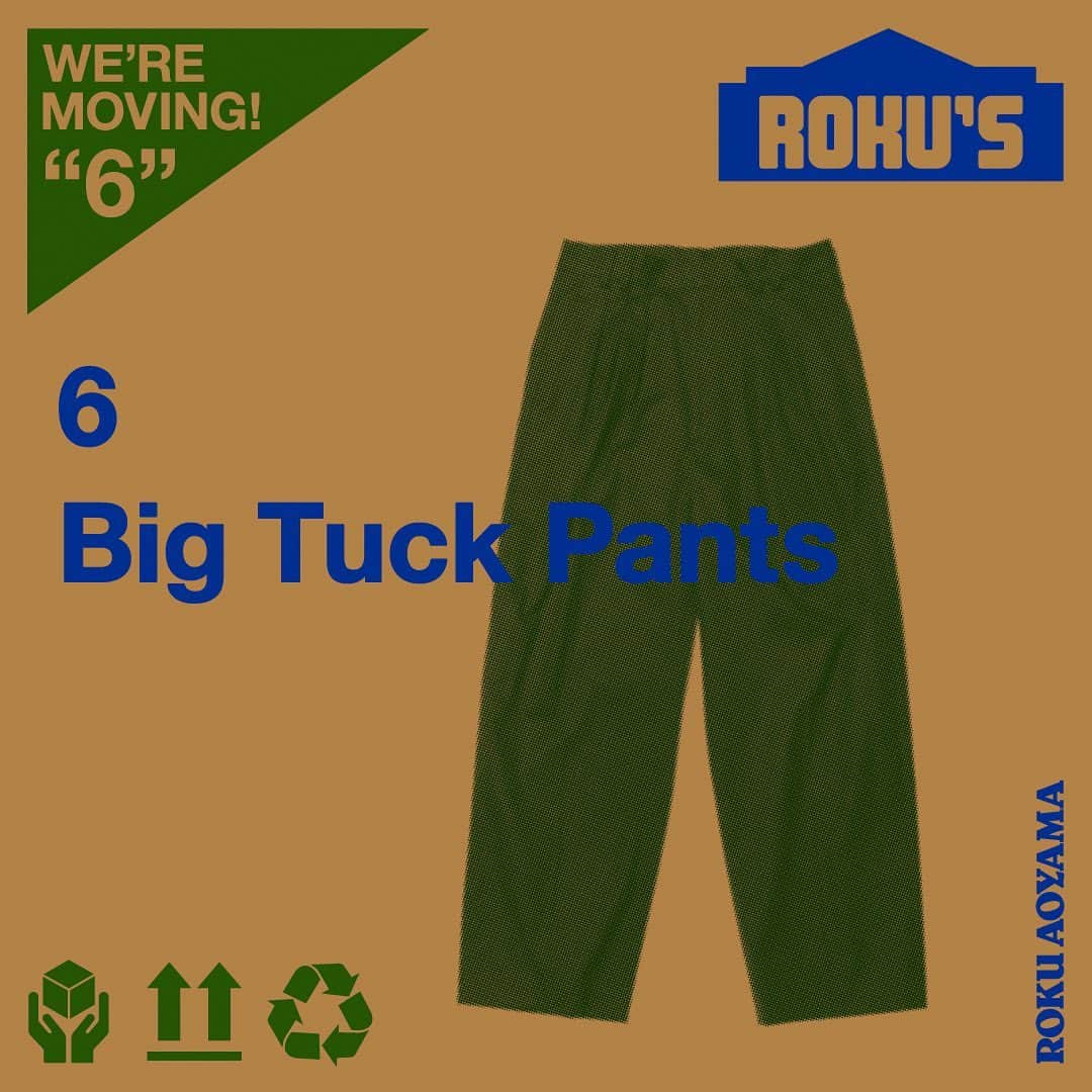 6(ROKU) OFFICIALのインスタグラム：「【Release 11.9～】 〈6〉BIG TUCK PANTS  人気の3タックのビッグシルエットパンツの新色カラー。 きれいめな生地にウエストのタックバランスはベルトをぎゅっと締めたようなニュアンスを表現。 6 SHINJUKU、NAGOYA、OSAKAの３店舗は11月9日より先行発売スタート、6 AOYAMAはグランドオープン当日の11月11日より発売します。 　　　　 〈6〉BIG TUCK PANTS PRICE：¥25,300- COLOR:WINE SIZE:34/36/38」