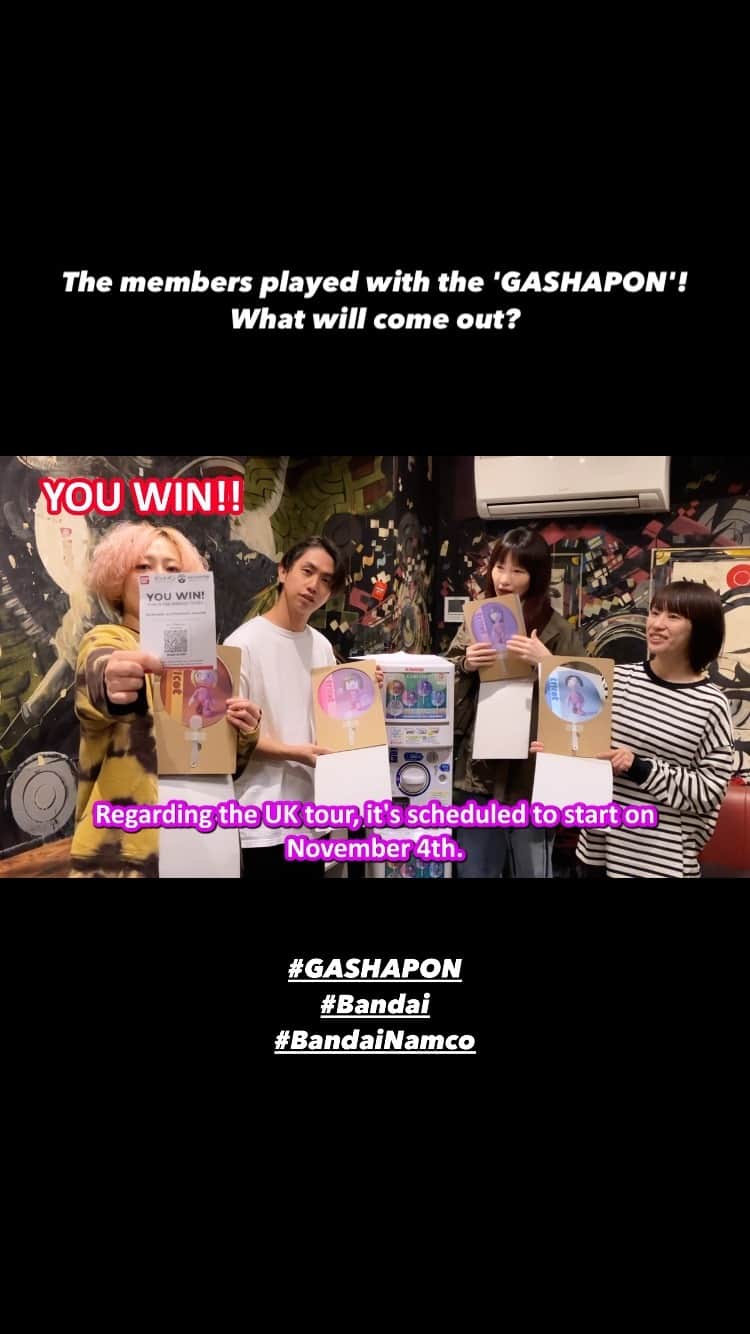 tricotのインスタグラム：「Exclusive tricot merch for attendees of the “tricot Zang-Neng Tour in UK”.🇬🇧  The members played with the 'GASHAPON'! What will come out?   【Tour info】 https://tricot-official.jp/news/detail.php?id=1109047   【GASHAPON】 https://www.bandainamcocrossstoreuk.com/gashapon  #GASHAPON #Bandai #BandaiNamco」