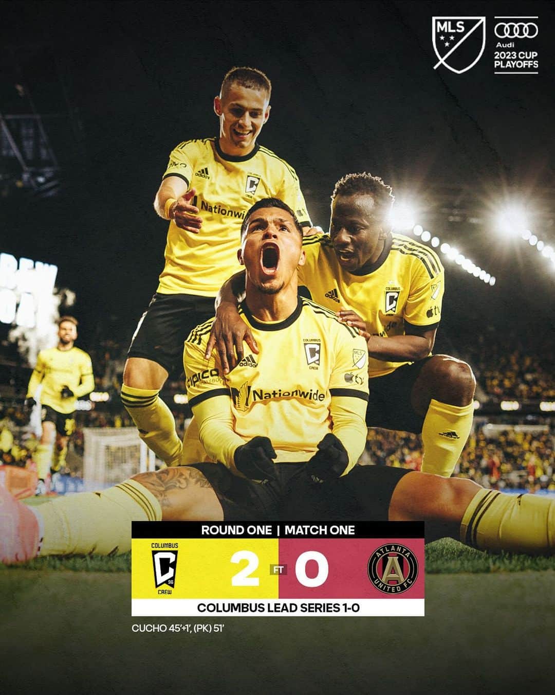 Major League Soccerのインスタグラム：「That’s a W. 👏  @columbuscrew take a 1-0 series lead in to Atlanta in the @audi MLS Cup Playoffs.」