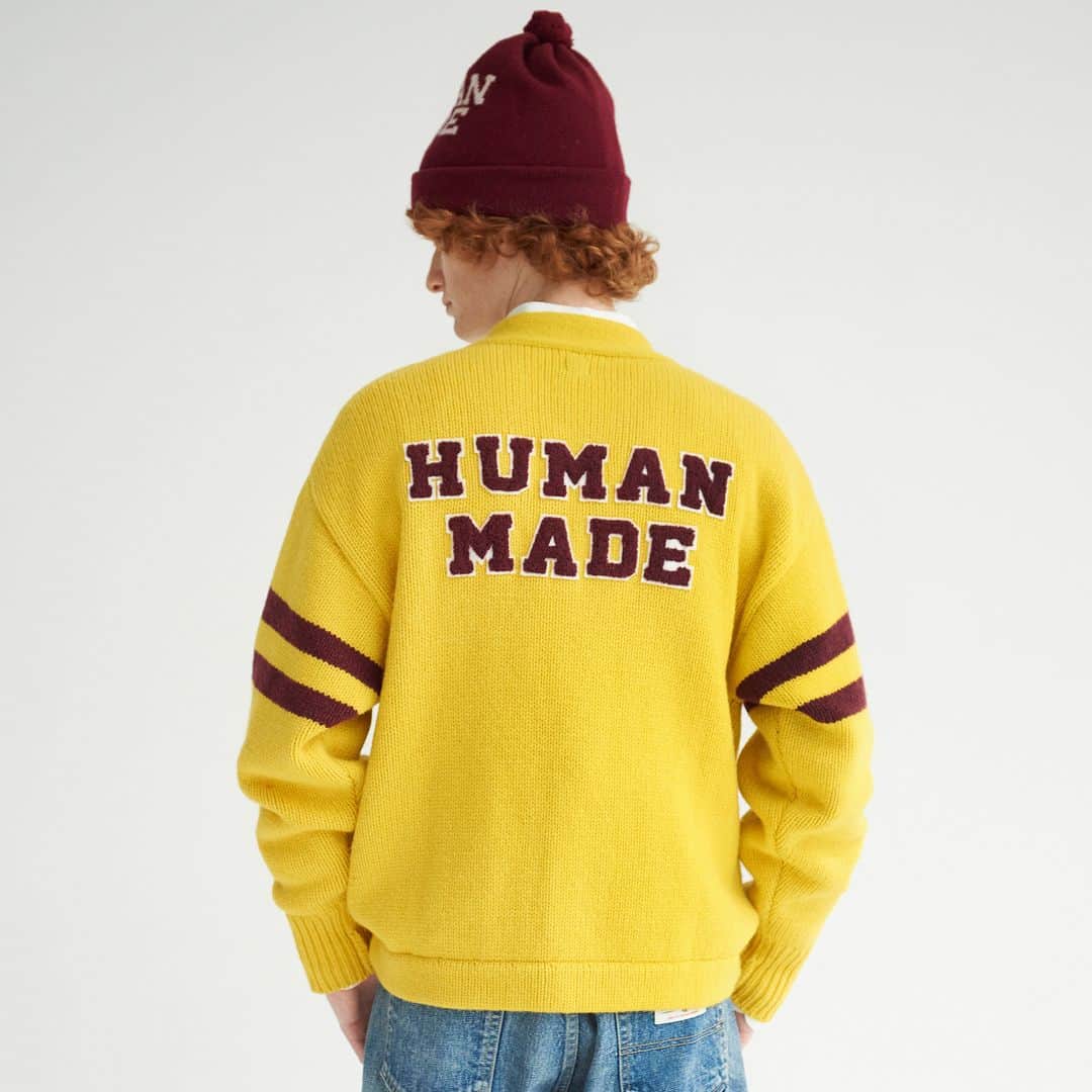 HUMAN MADEさんのインスタグラム写真 - (HUMAN MADEInstagram)「These items from HUMAN MADE Season 26 will be available from 11:00 am (JST) on Saturday, November 4th.  STADIUM JACKET RUGBY KNIT SWEATER LOW GAUGE KNIT CARDIGAN POP BEANIE」11月2日 11時32分 - humanmade