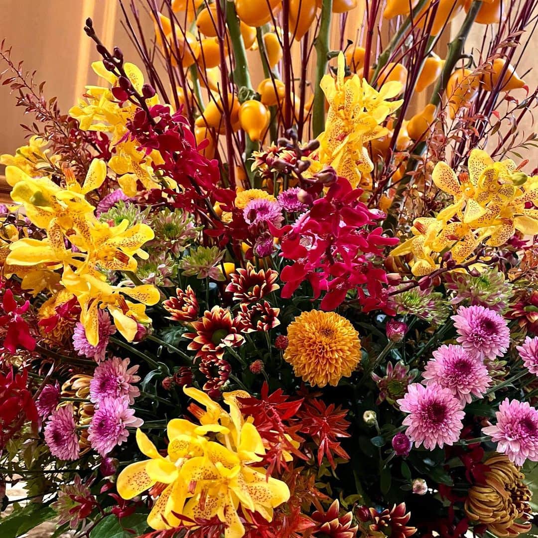 【公式】ホテルニューグランドさんのインスタグラム写真 - (【公式】ホテルニューグランドInstagram)「＊ ＜今月のロビー装花＞   今月は秋らしさ溢れる色やお花を使った 華やかなロビー装花で皆様をお迎えいたします😊✨   #ホテルニューグランド #クラシックホテル #今月のロビー #ロビー装花 #ホテルロビー #11月 #横浜 #横浜ホテル #花のある暮らし #お花 #お花見 #ウェルカムフラワー #ウェルカムスペース #歓迎 #フラワーアレンジメント #サンゴミズキ #フォックスフェイス #モカラ #スプレーマム #大輪キク #hotelnewgrand #yokohama #flowerstagram #flower #lobby #autumn」11月4日 12時00分 - hotelnewgrand