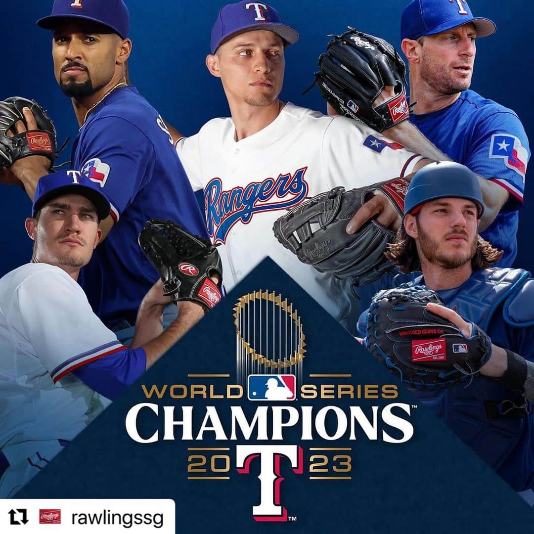 Rawlings Japanのインスタグラム：「#Repost @rawlingssg with @use.repost ・・・ The Rangers are your 2023 World Series Champions! Congrats to the @rangers on an incredible season!   #TeamRawlings #ローリングス  #MLB #野球 #ワールドシリーズ @rawlings_japan_llc」
