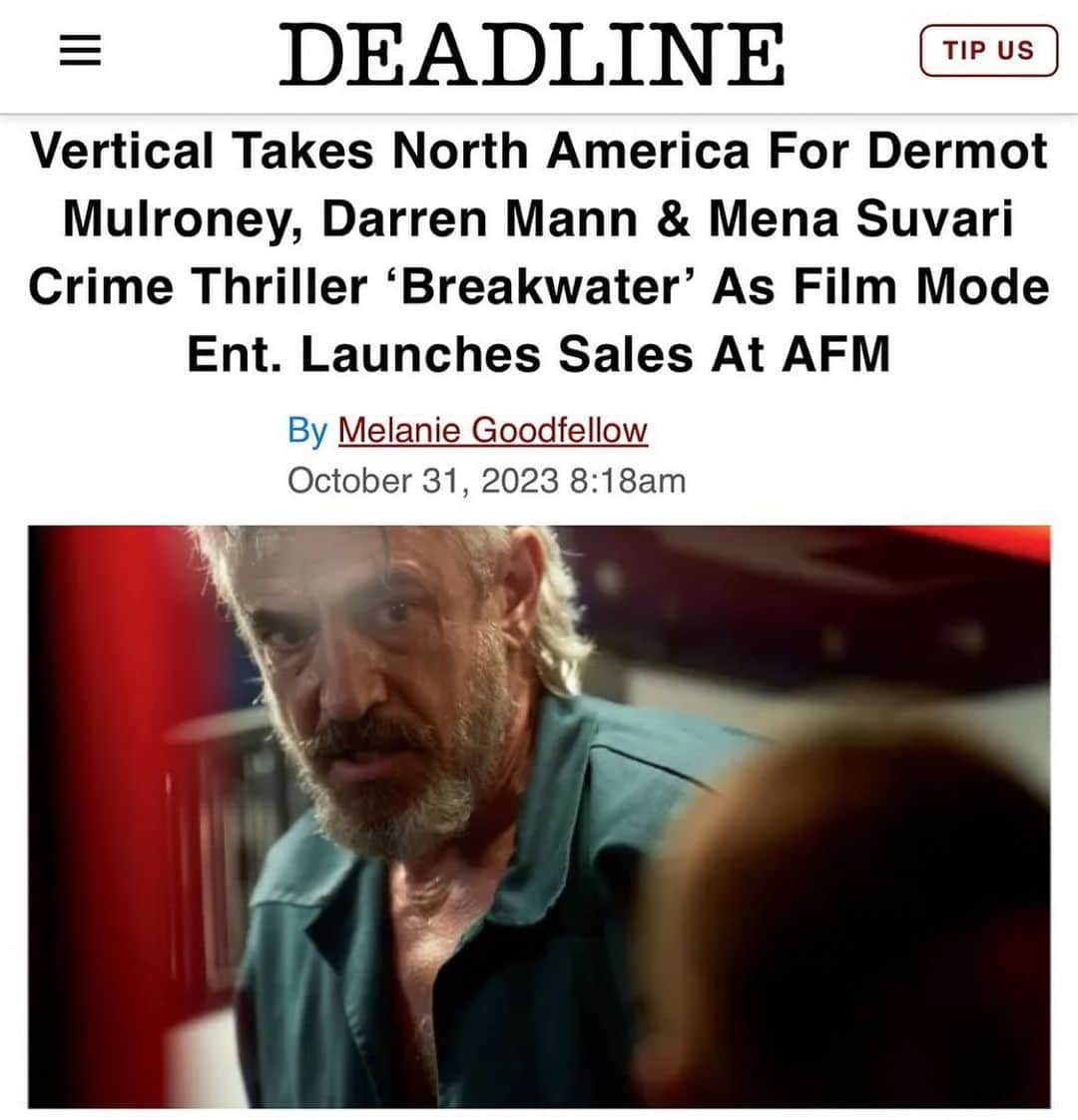 ミーナ・スヴァーリのインスタグラム：「A big day for the Breakwater family!  @verticalentertainment  @film_mode_entertainment  @loosecannonpictures  @breakwatermovie @byjamesrowe」