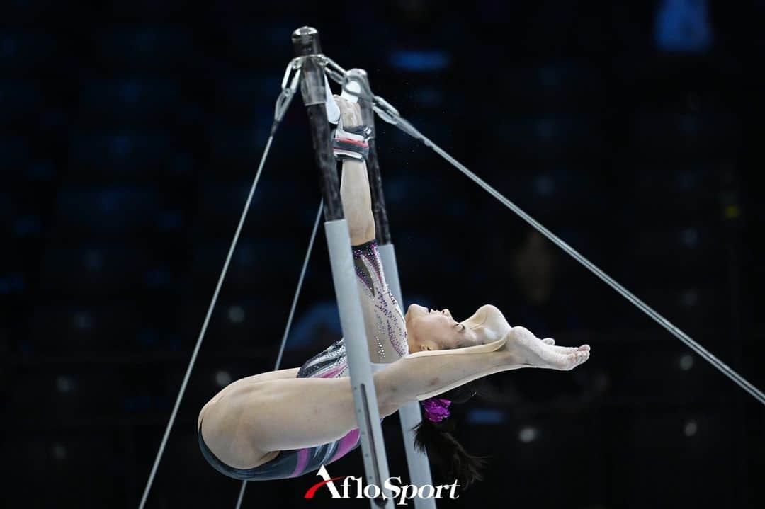 アフロスポーツのインスタグラム：「畠田千愛/Chiaki Hatakeda (JPN),  Sptember 29, 2023 - Artistic Gymnastics : The 2023 Artistic Gymnastics World Championships,  Women's official traning session at Sportpaleis Antwerpen in Antwerpen, Belgium.  Photo: @kenjiromatsuo.aflosport  #sportphoto #sportphotography #スポーツ写真」