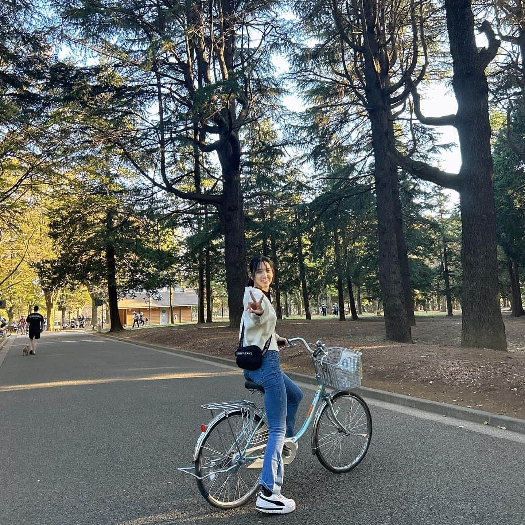 下尾みうさんのインスタグラム写真 - (下尾みうInstagram)「サイクリング🚴‍♀️ ゆずちゃんと行ってきました💗 楽しかった〜😊 . #サイクリング #代々木公園 #akb48  #吉橋柚花」11月2日 16時36分 - miumiu1343