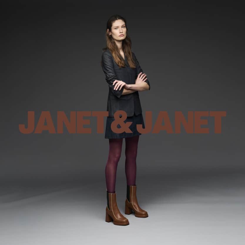 ジャネット&ジャネットのインスタグラム：「Show off your Fall style wiith the new brown ankle boots. #janetandjanet #FW23」