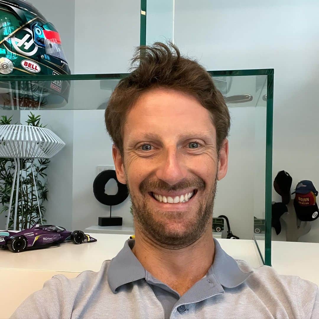 ロマン・グロージャンのインスタグラム：「Happy day #indycar #juncoshollinger」