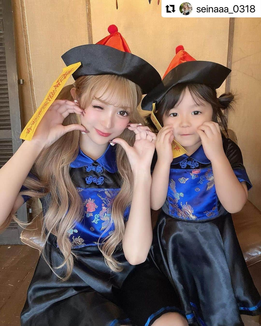 ドレスショップTIKA公式のインスタグラム：「聖菜ちゃん&ららちゃん🐼💙かわいすぎる親子コスプレ🥹💞投稿ありがとうございます🫶🏻 ‪着用コスプレはタップで𝑪𝒉𝒆𝒄𝒌🌟  #聖菜 #親子コスプレ #キッズコスプレ #チャイナコスプレ #キョンシーコスプレ  #コスプレ  #キャバ嬢コスプレ #コスプレはtika #ティカ #セクシーコスプレ #コスプレギャル #cosplaygirl #costumegirl」