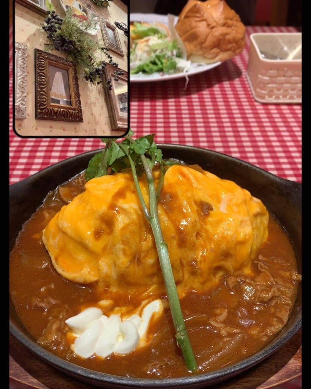 佐藤楓恋のインスタグラム：「yum🍽´- だいすきなオムライス〜︎☺︎ すごく美味しかったよ.*･ﾟ   #オムライス  #beereal  #yummy  #yum  #jk #sjk #高校生 #高2 #モデル #れんれん #佐藤楓恋 #fyp #06」