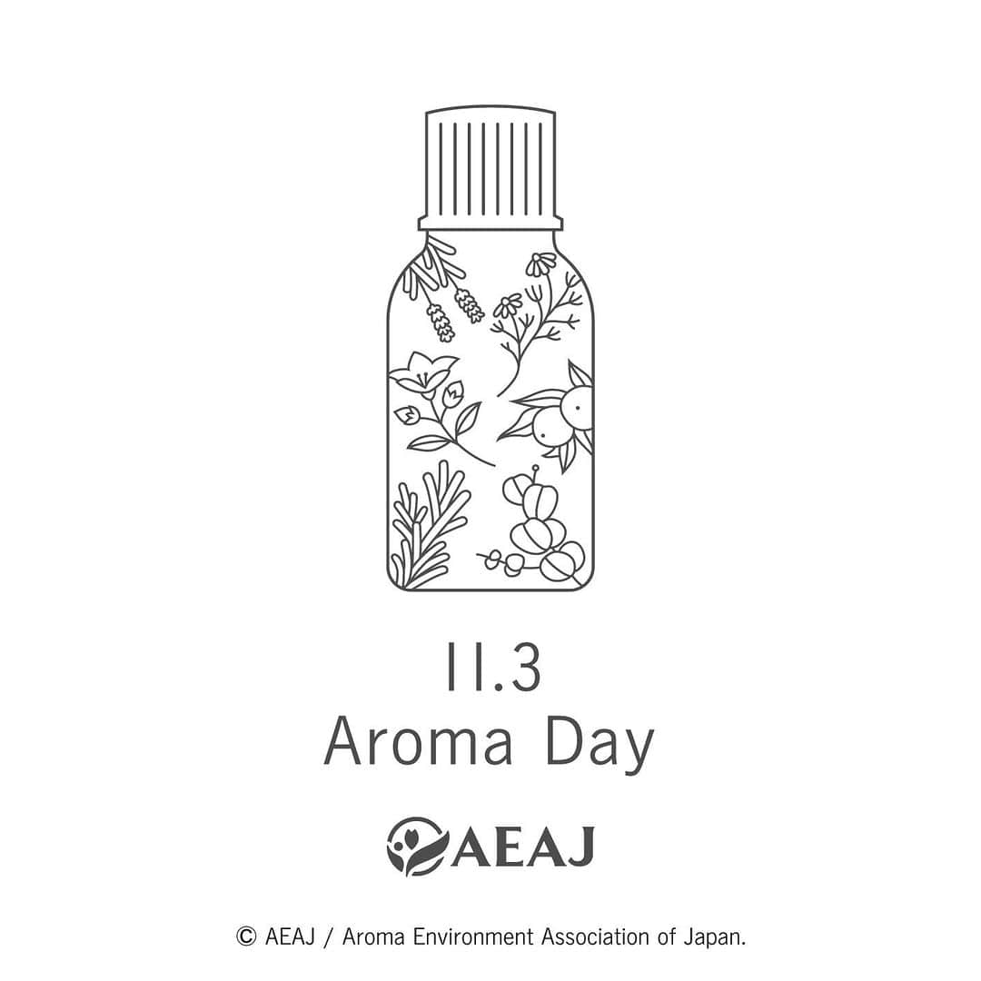 日本アロマ環境協会(AEAJ)のインスタグラム：「11月3日は「アロマの日」  ヨーロッパで生まれ育った香りの文化“アロマテラピー”。 日本でも文化として定着することを願い、AEAJでは「文化の日」にあたる11月3日を「アロマの日」と制定しました。  皆さんは日々の生活の中でどのくらい自然の香り、植物の香りを感じていますか？ アロマテラピーで使う「精油」は植物の香り成分がぎゅっと詰まったもの。 植物の恵みに感謝をしながら、あらためて豊かな香りを感じてみてくださいね。  -------------------- 【アロマの日 全国キャンペーン】 11月1日（水）～11月30日（木）の期間中、全国約450か所のショップやスクールで、初心者向けのワークショップやお得なキャンペーンを実施します。 参加特典としてトラベルポーチとしてもお使いいただける「AEAJオリジナル巾着」をプレゼント！ ぜひお近くのショップやスクールを検索し、ご参加ください。  ▼詳細 プロフィールのURLより、AEAJ公式サイトへアクセスいただき、イベント＞アロマの日＞全国キャンペーン　とお進みください。  #アロマの日 #アロマの日キャンペーン #11月3日 #アロマ #aroma #アロマテラピー  #香りのある生活  #アロマのある生活」