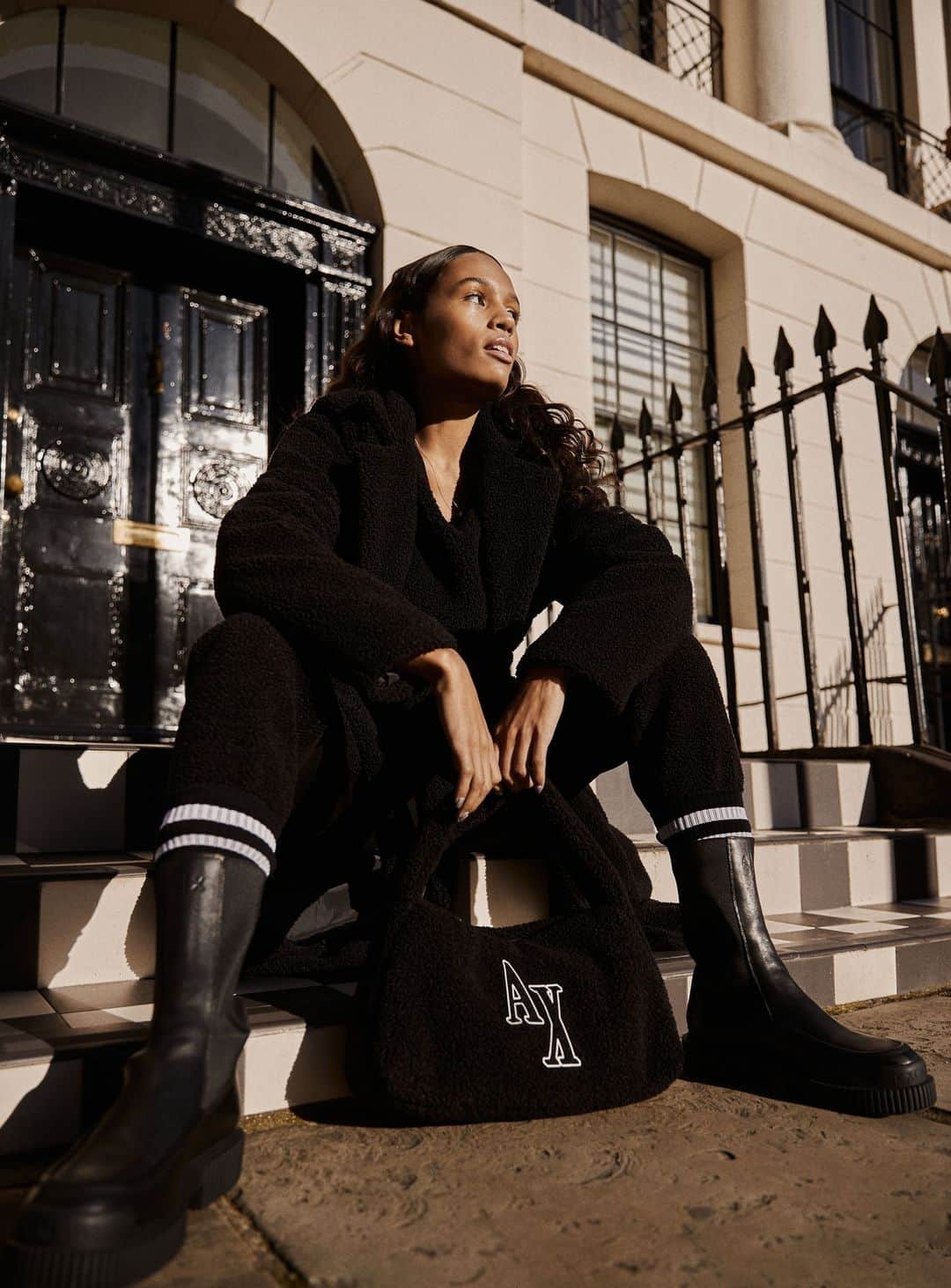のインスタグラム：「Talking music and strolling around London with @ilselena wearing A|X Armani Exchange Campus Collection for @hungermagazine⁣ ⁣ Photographer @thejordanrossi100⁣ Fashion & Beauty Director @marcoantoniolondon⁣ Hair Stylist @alexsarghe⁣ Producer @kayrilez ⁣ Photographic Team @matthew.tortolano ⁣ DOP @tobygoodgerdop ⁣ 1st AC Jay William」