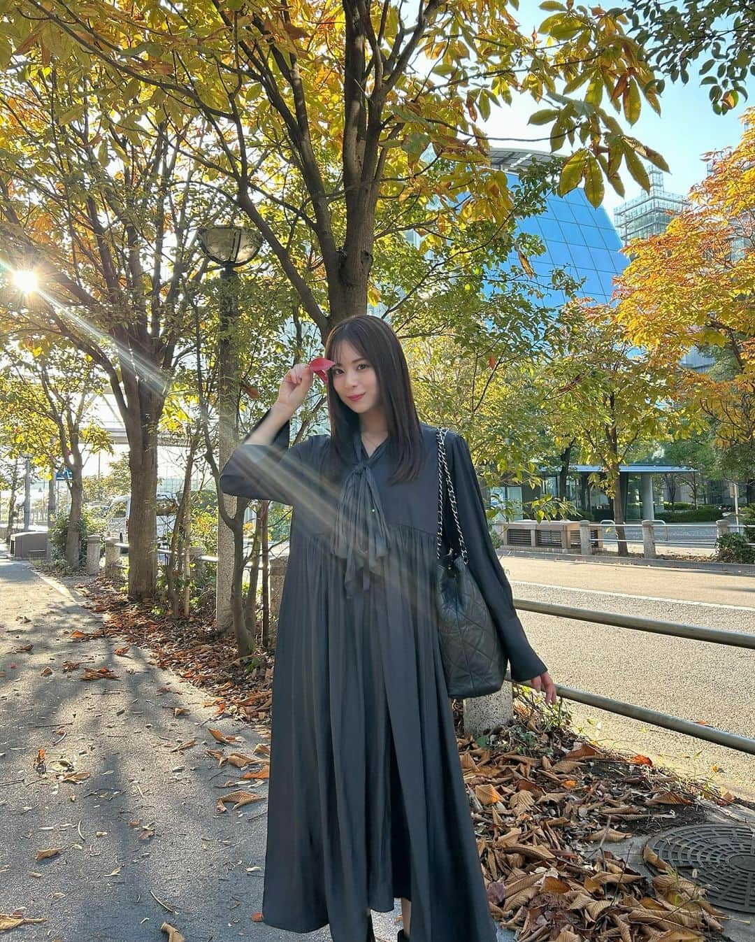 安田乙葉のインスタグラム：「撮影終わりの📷🍁 今日も1日お疲れ様でした☺︎」