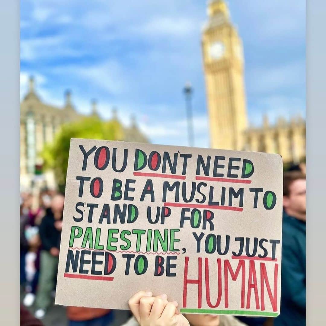 のインスタグラム：「#istandwithpalestine #prayforpalestine」
