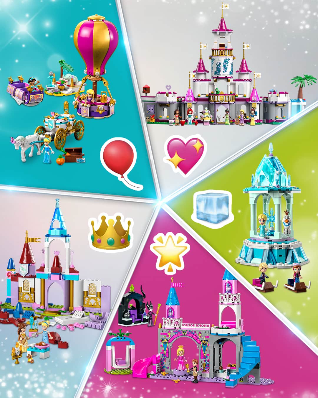 LEGOのインスタグラム：「Which LEGO | Disney Princess set are you building next? Comment below with the emoji!」