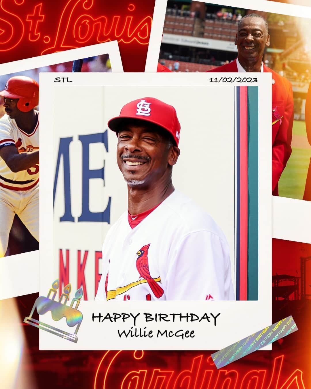 セントルイス・カージナルスのインスタグラム：「Happy Birthday to #CardsHOF outfielder and assistant coach Willie McGee! 🥳」