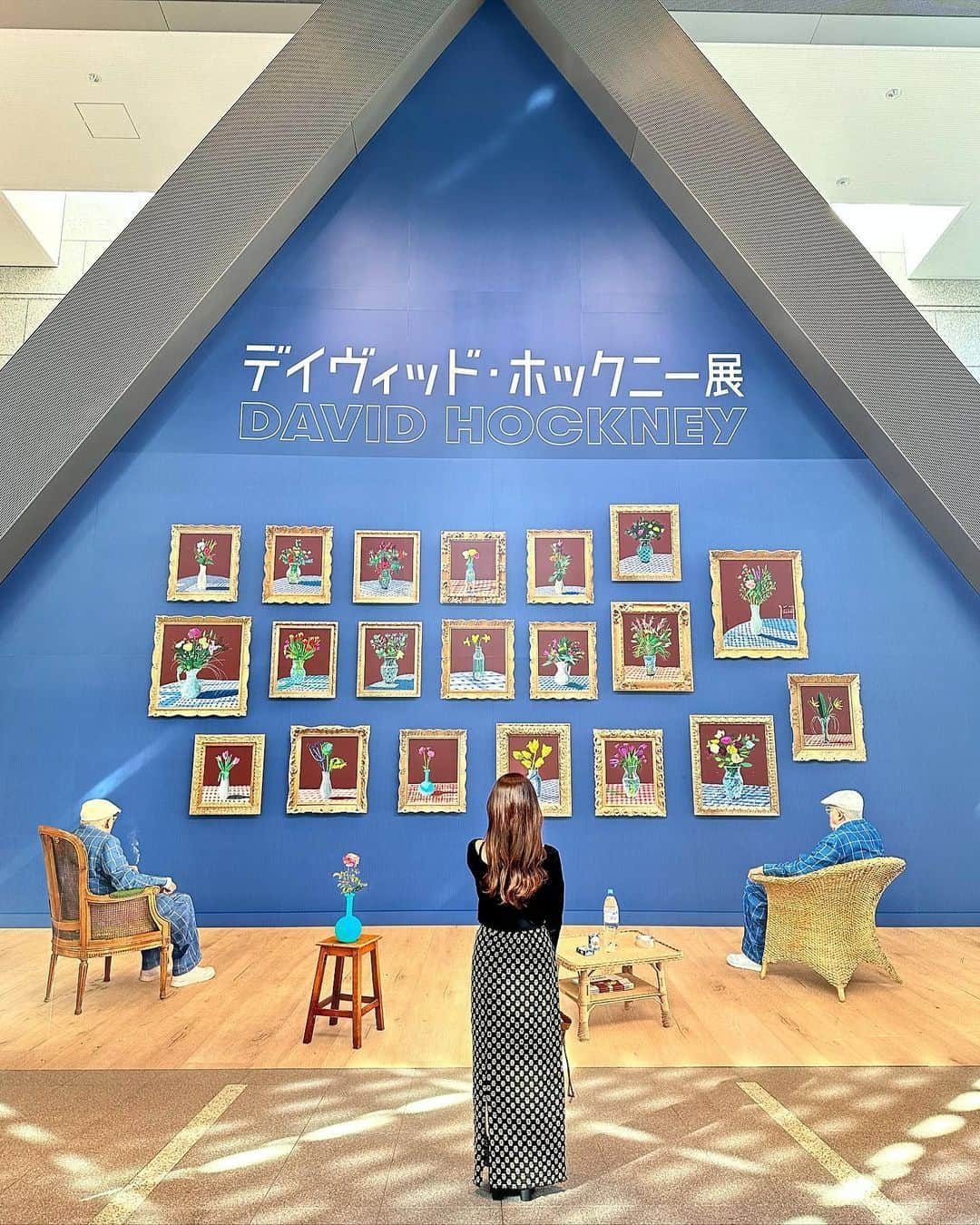 kaneshima ayaのインスタグラム：「. 気になってた #デイビッドホックニー展 🖼️ 色使いやiPadでの絵や直線の綺麗さ、 細かさにすごい目が行きました♡ 欲しかった絵のポストカードがなくて残念🥹」