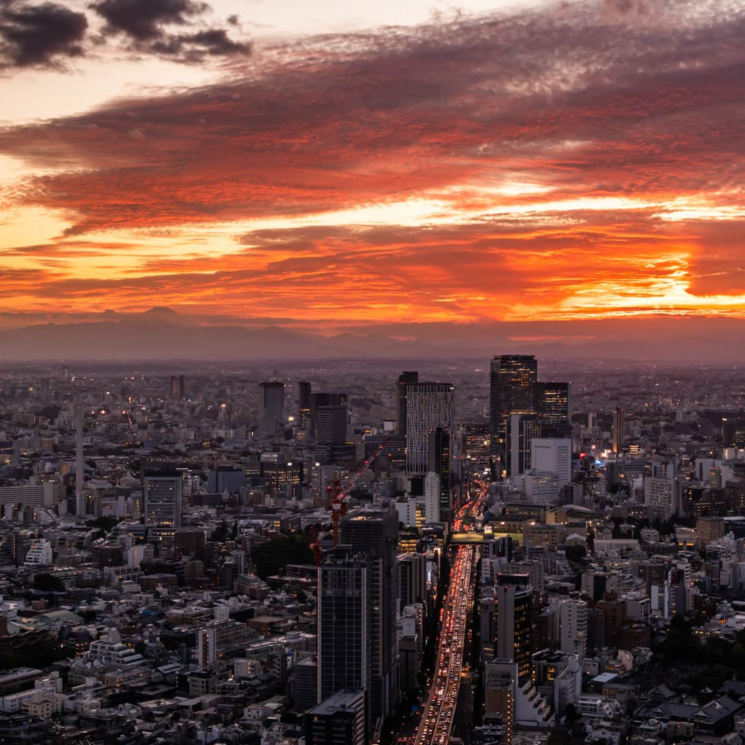 Tokyo City View 六本木ヒルズ展望台のインスタグラム：「秋の夕べは暮れゆく空と街を眺めに、東京シティビューへいらっしゃいませんか。情感溢れる風景に、少し感傷的になってしまうかも🍂🌇 3連休も朝10:00からオープンしています。  東京シティビュー（六本木ヒルズ森タワー52F） tcv.roppongihills.com/jp  撮影：荒谷良一  #六本木ヒルズ展望台 #東京シティビュー #展望台 #夕景 #富士山 #景色 #荒谷良一 #RoppongiHillsObservation #TokyoCityView #TCV #mtfuji #mtfujiphoto_ig #mtfujijapan #mtfuji_fpn #Tokyo # #japantravel #tokyo #roppongi #RyoichiAratani #travelgram #japantrip #japan_daytime_view #japan_of_insta #bestjapanpics #tokyomuseum #artoftheday」