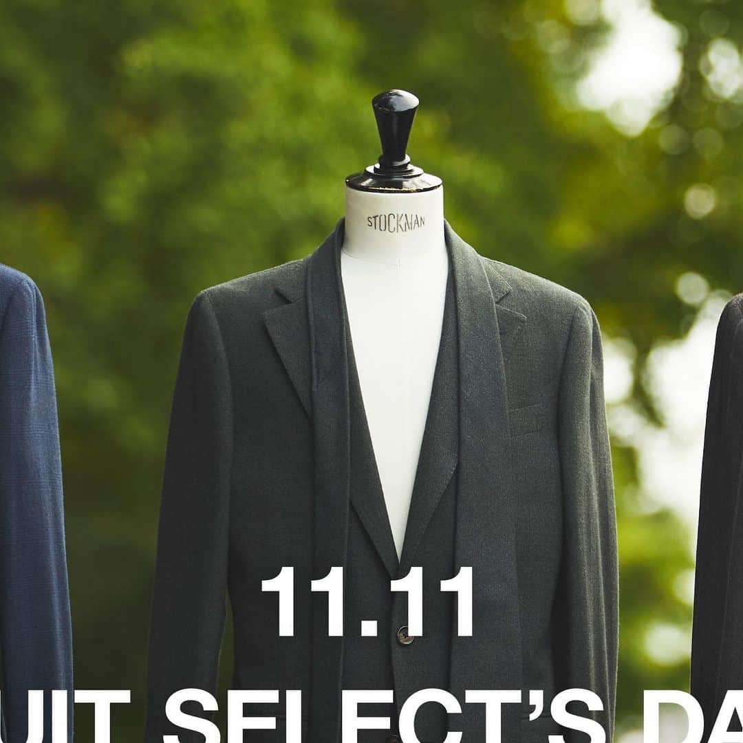 SUIT SELECT スーツセレクトのインスタグラム：「【11.11 SUIT SELECT'S DAY】 11月11日は『SUIT SELECTの日』 日頃の感謝を込めて、 今年もゼニアのスーツをご用意しております。 （共生地のネクタイもございます。） ・ SUIT ¥55,000(税込) ・ ・ ・ #suit #スーツ #suitselect #スーツセレクト #スーツのある日常 #スーツスタイル ・ #メンズ #メンズファッション #メンズコーデ #オーダー #オーダースーツ #ゼニア #スーツセレクトの日 #11月11日 #特別企画 ・  #business #fashion #ootd #outfit #mens #mensfashion #menscode #menswear #2023aw #aw #autumn #winter #zegna #suitselectsday #special」