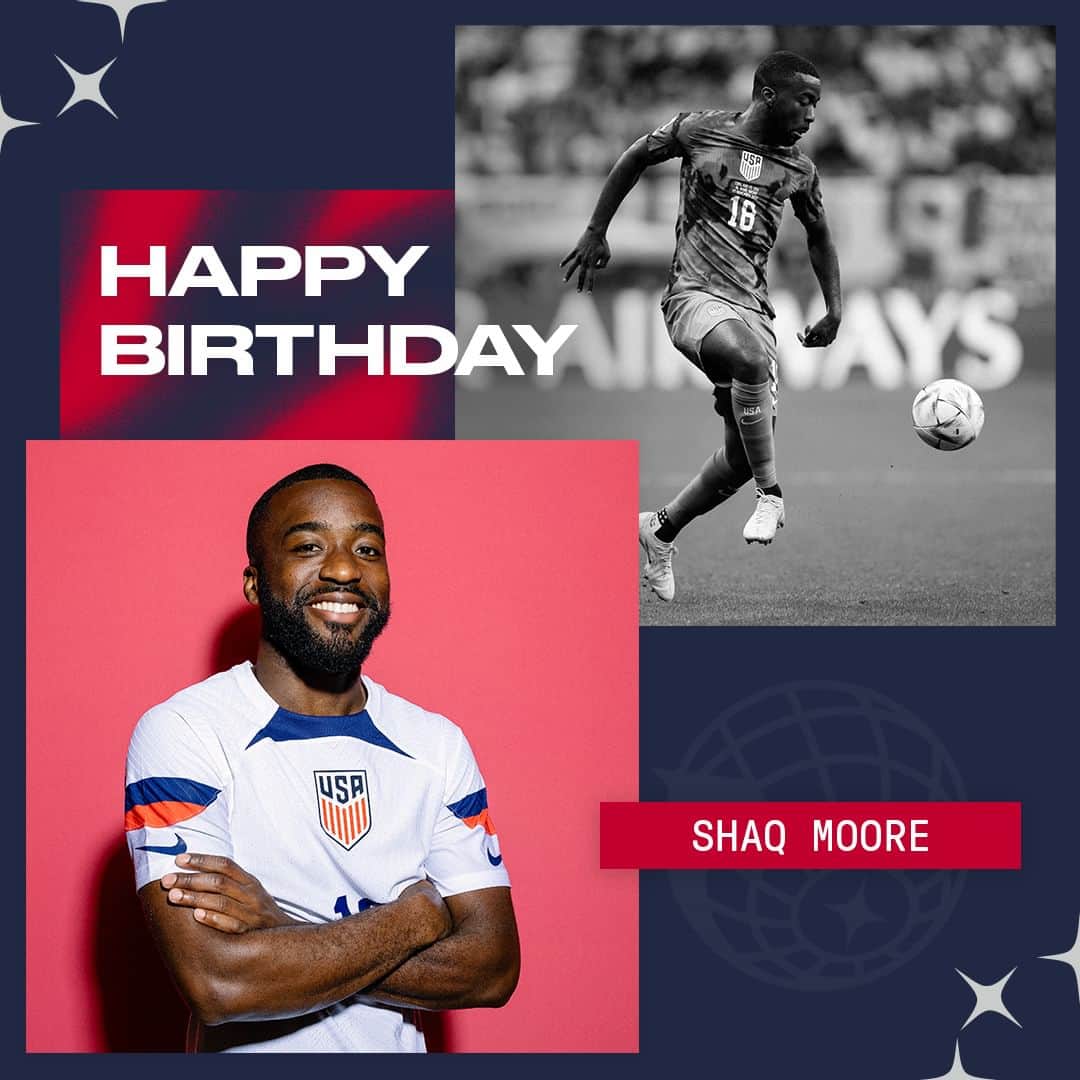 サッカー アメリカ代表チームのインスタグラム：「Happy birthday, @shaqmoore! 🎂」