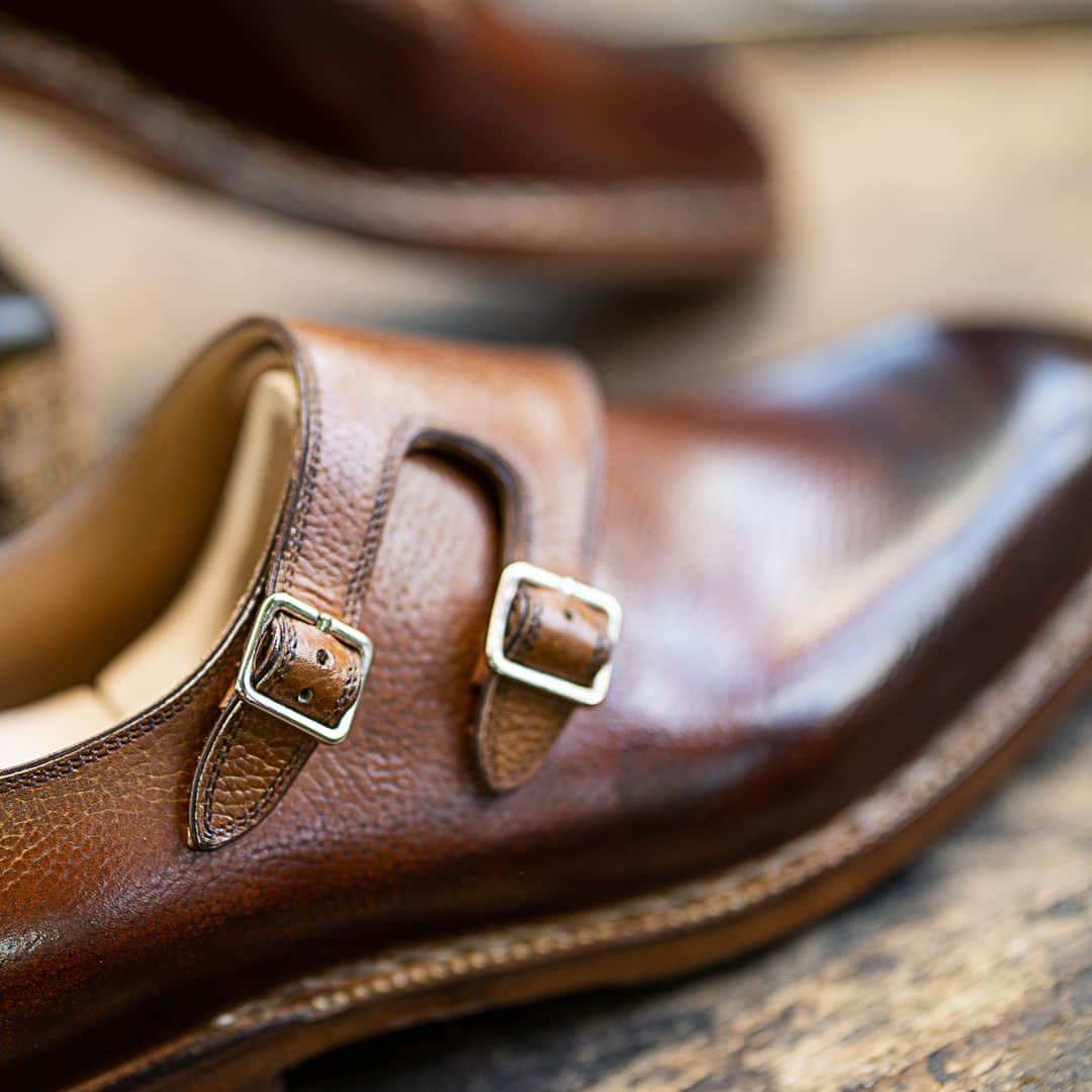 サンクリスピンのインスタグラム：「All of our handmade shoes will develop a lovely patina with wear, in time.  This Model 630 has character and patina well ahead of its years...⁣ #shoes #handmadeshoes #madetoorder #mtoshoes #bespokeshoes #handwelted #shoeporn #madebyhand #shoestagram #agentlemanschoice #onlyforgentlemen」