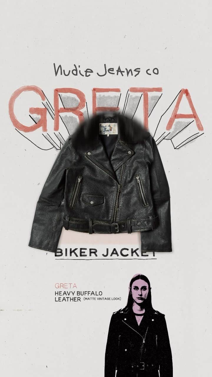 ヌーディージーンズのインスタグラム：「A biker jacket that can be handed down for generations!!  #NudieJeans #CreateTomorrowsVintage」
