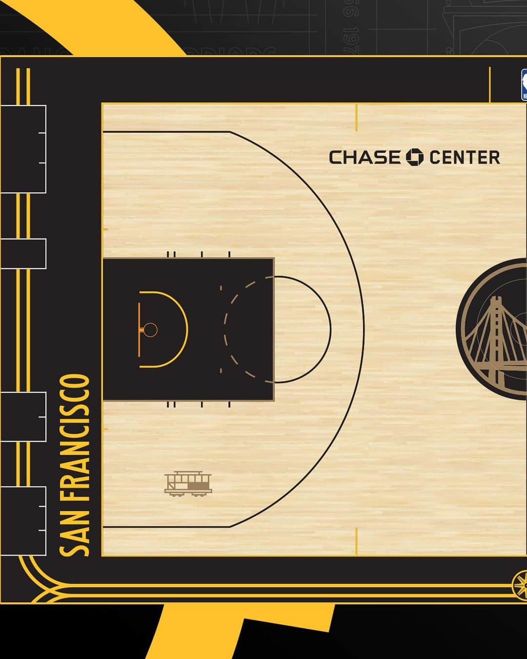 のインスタグラム：「The City Calls and Chase Center answers.  A look at the 2023-24 City Edition Court 🤝 @Rakuten」