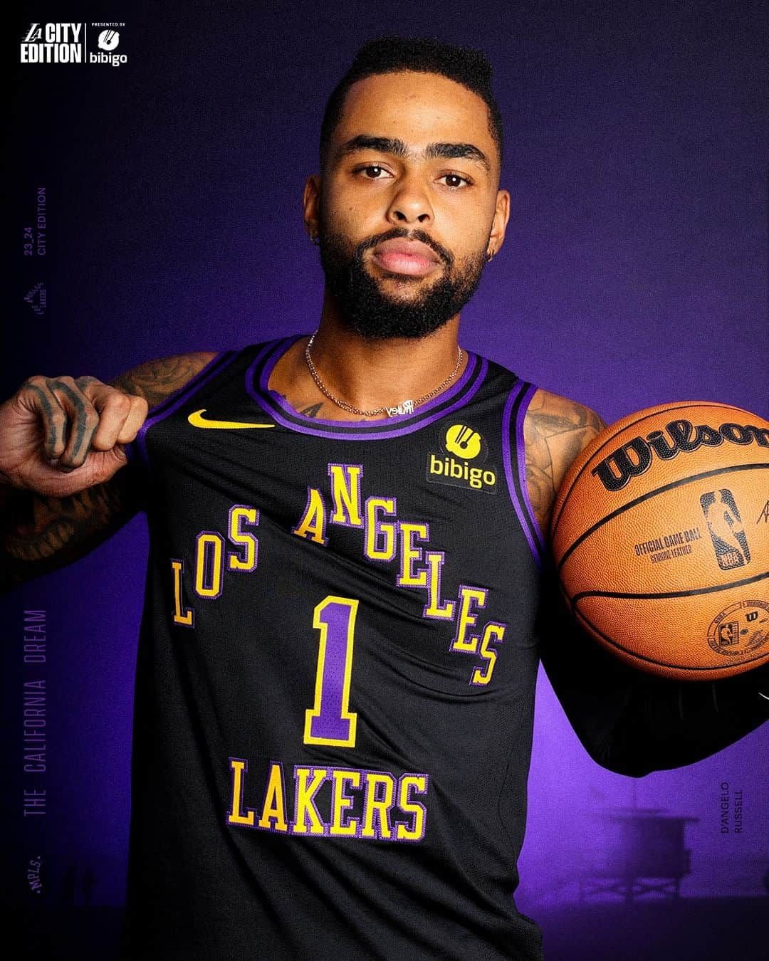 Los Angeles Lakersさんのインスタグラム写真 - (Los Angeles LakersInstagram)「Black & Purple for the new threads 🖤   @bibigoUSA | #LakeShow」11月2日 23時15分 - lakers